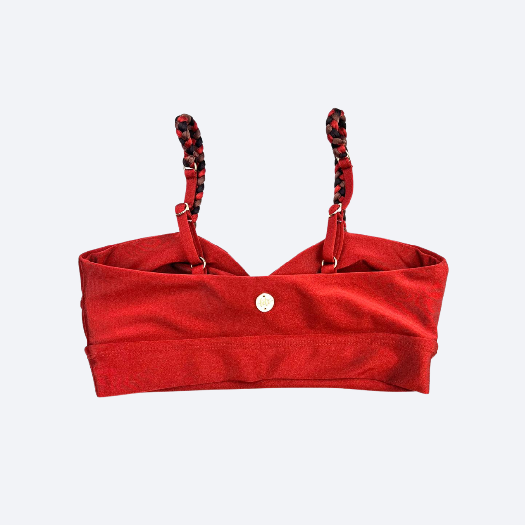 Terracotta Braided Gym Crop Top