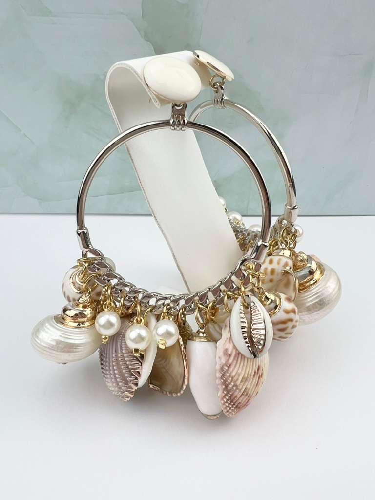 Coastal Boho Dangle Earrings with Natural Seashell Charms
