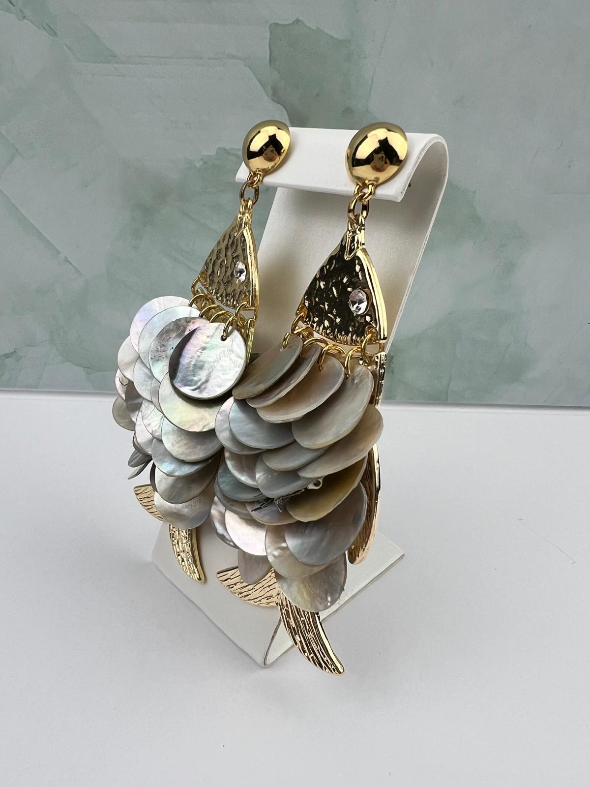 Scales of Pearl Fish Earrings