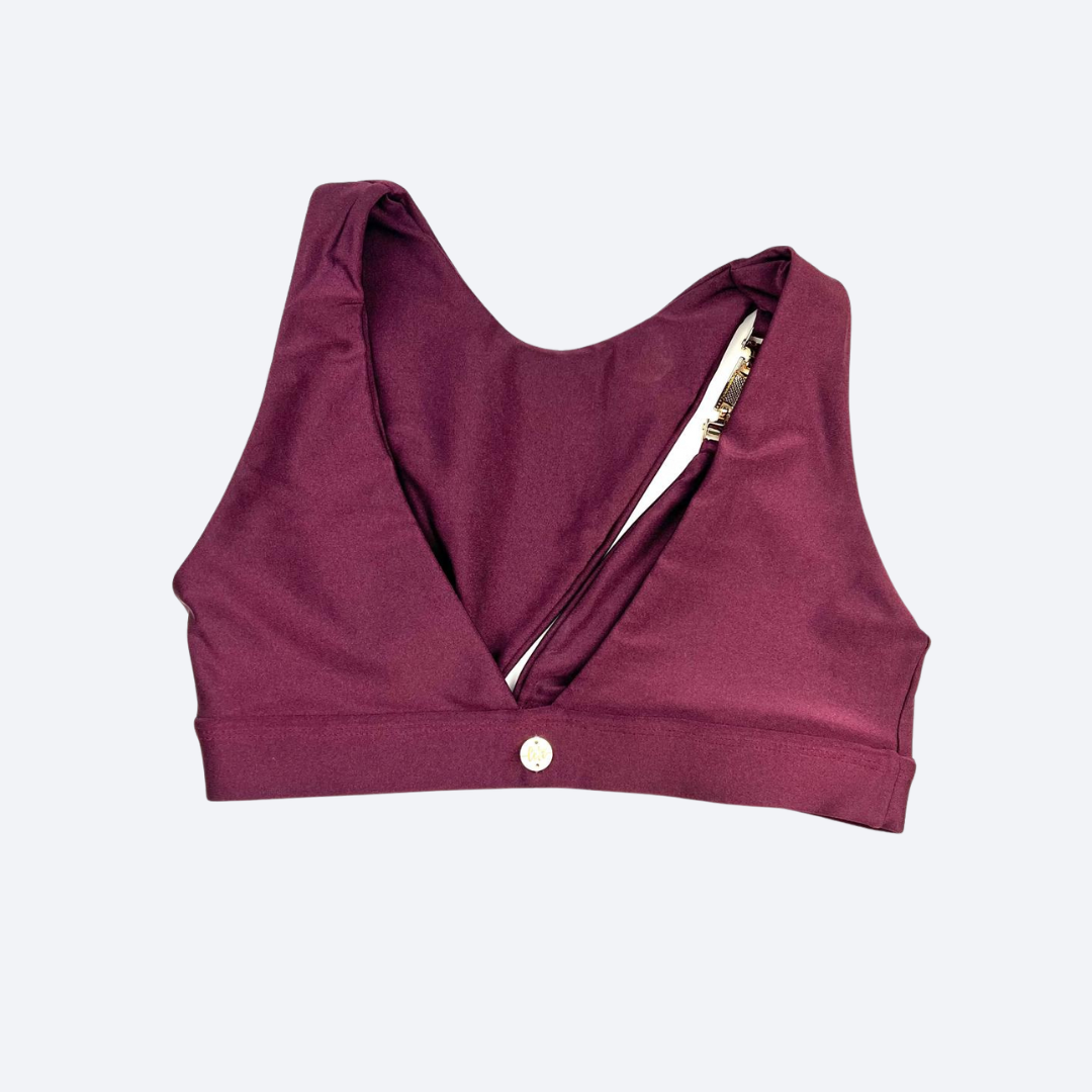 Asymmetrical Fitness Top – Merlot