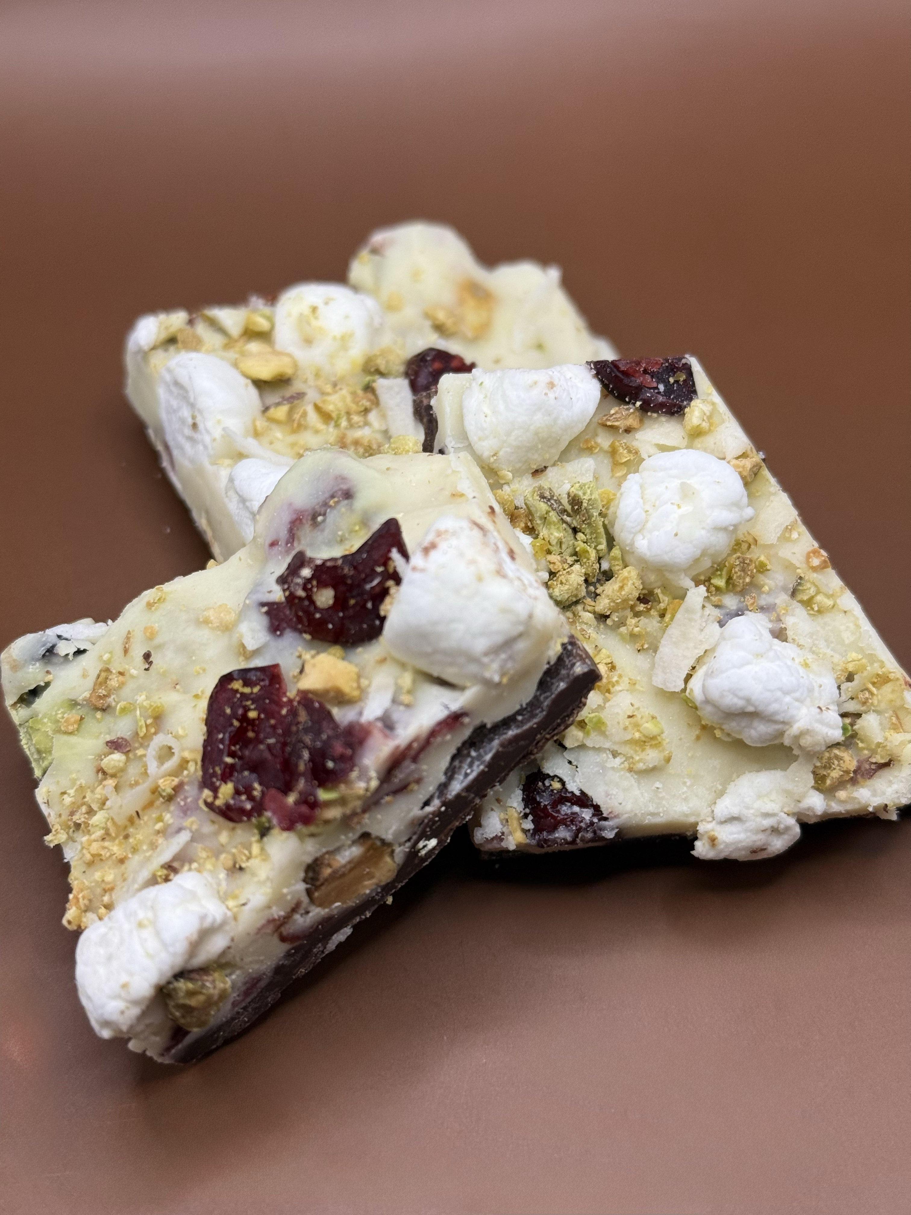 Cherry Pistachio Marshmallow Bark