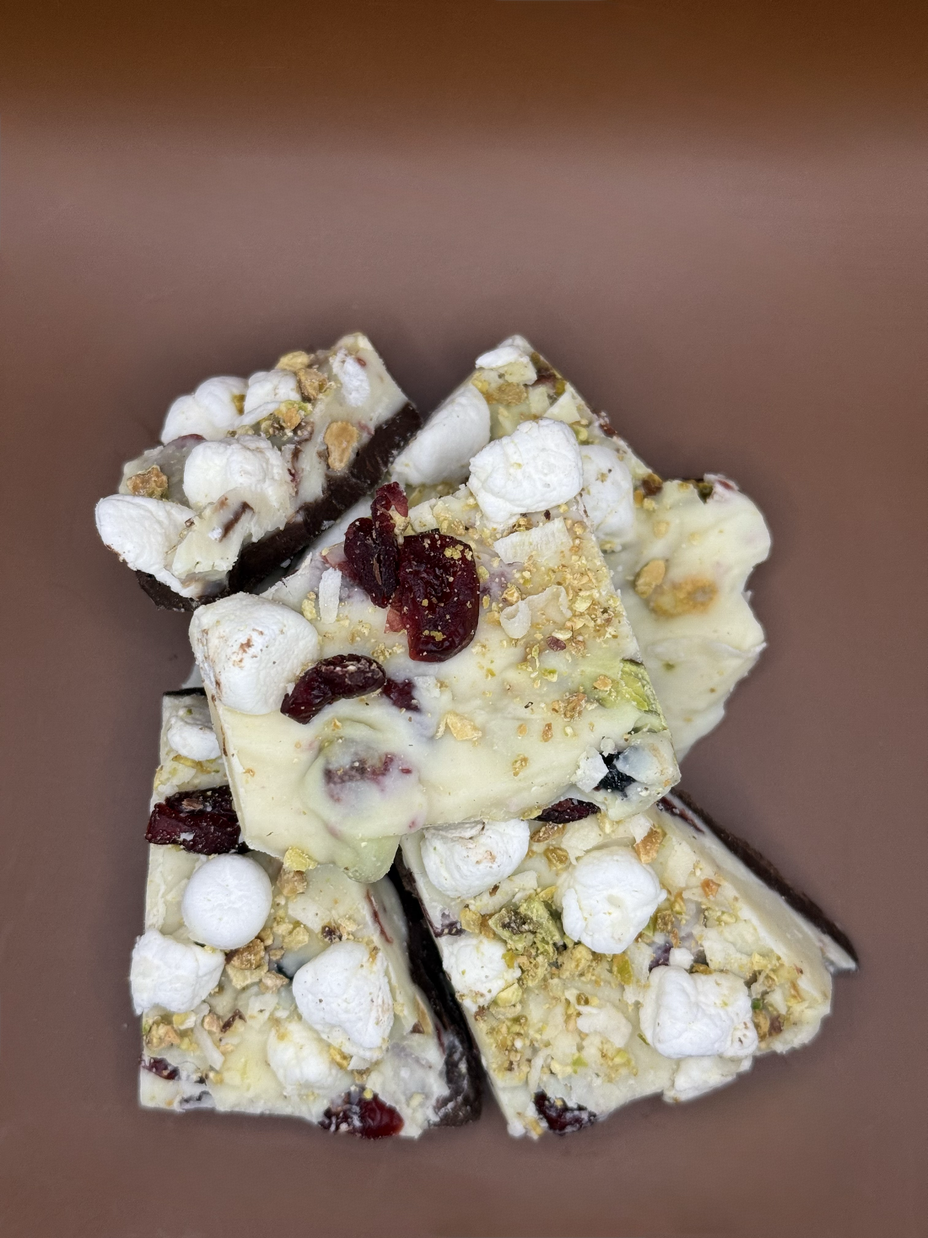 Cherry Pistachio Marshmallow Bark