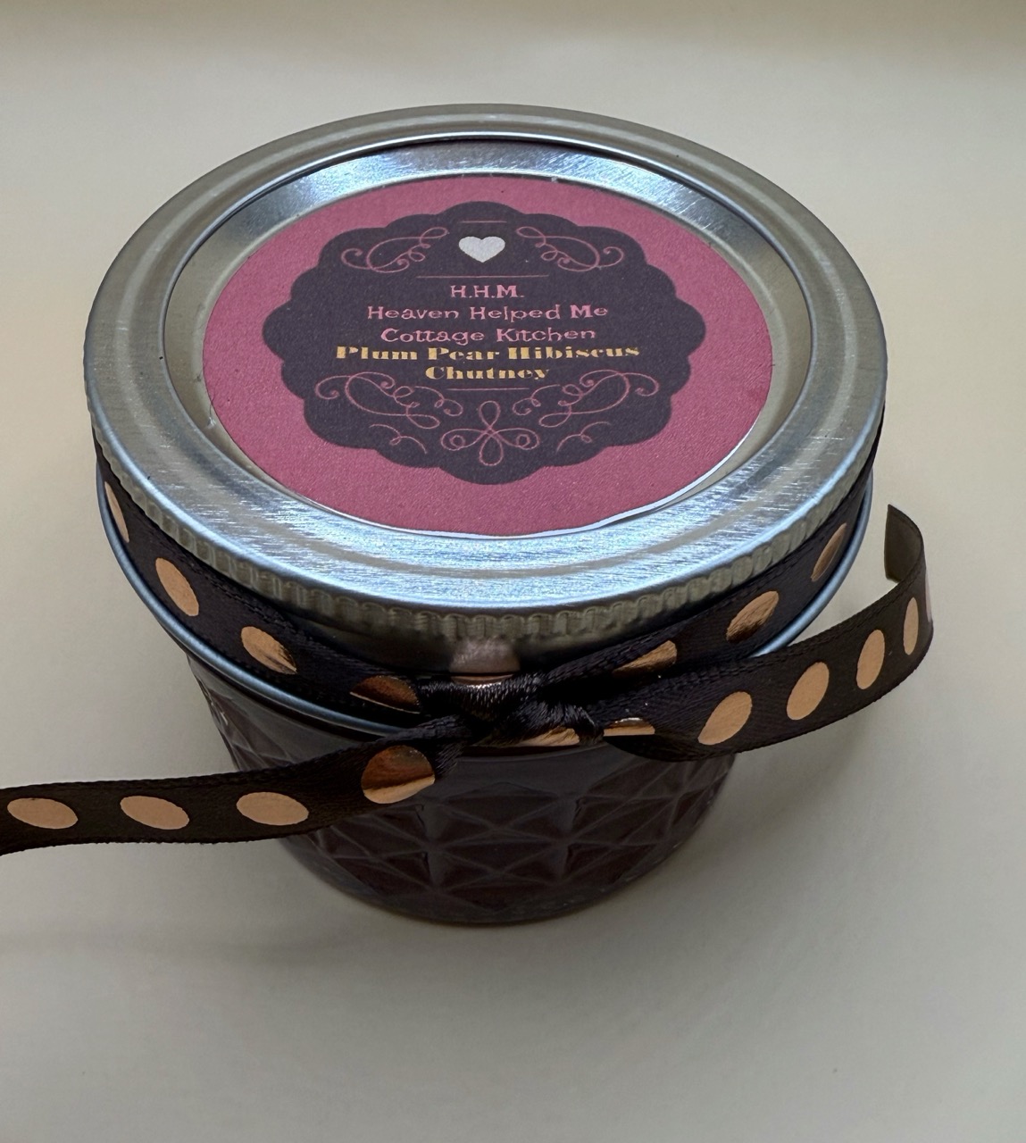 Plum Pear Hibiscus Chutney