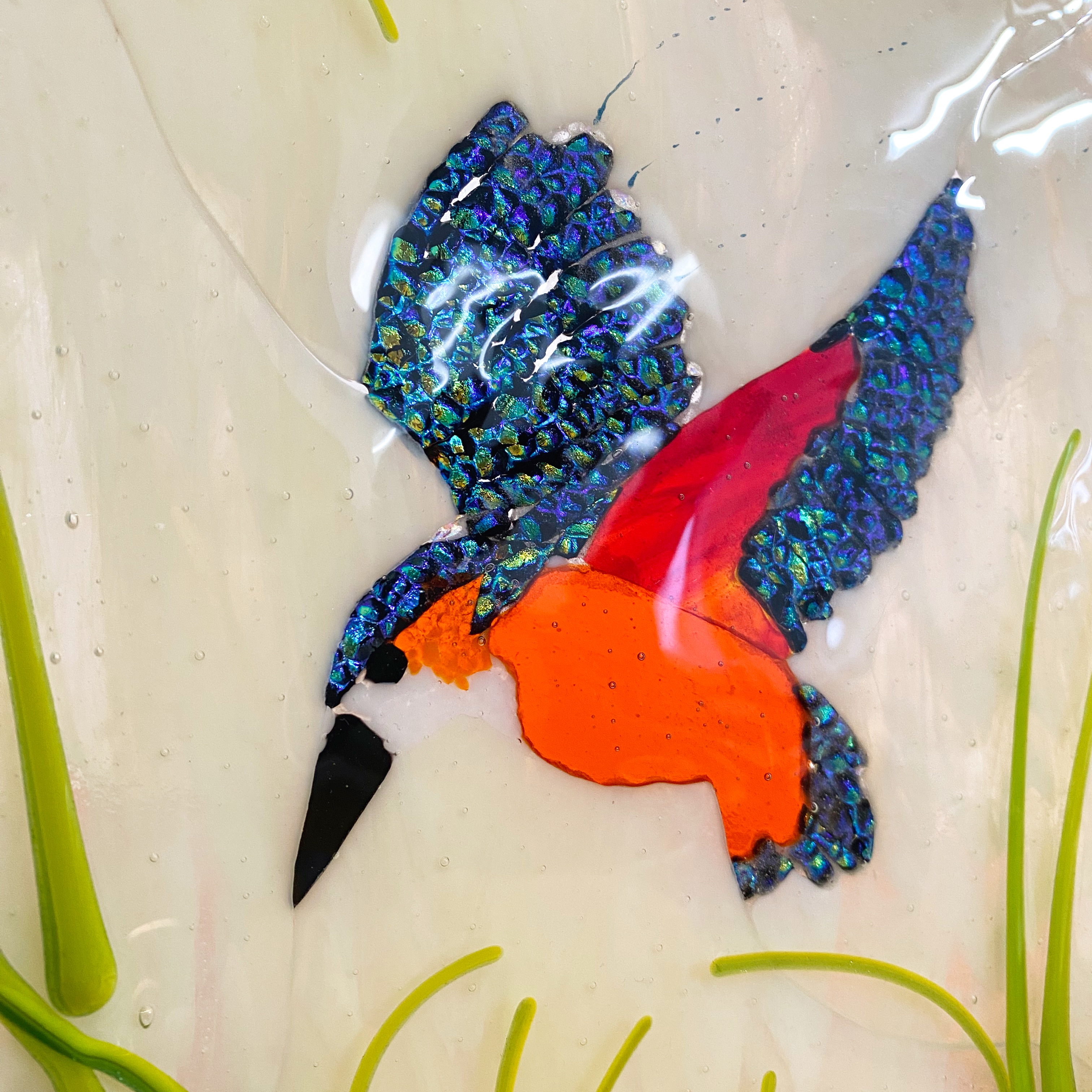 Fused Glass Dichroic Kingfisher