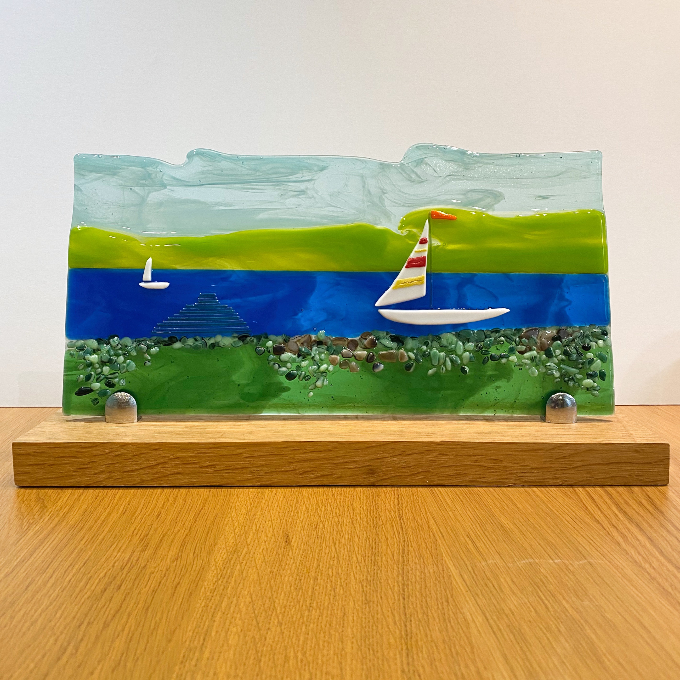 White boats on a lake