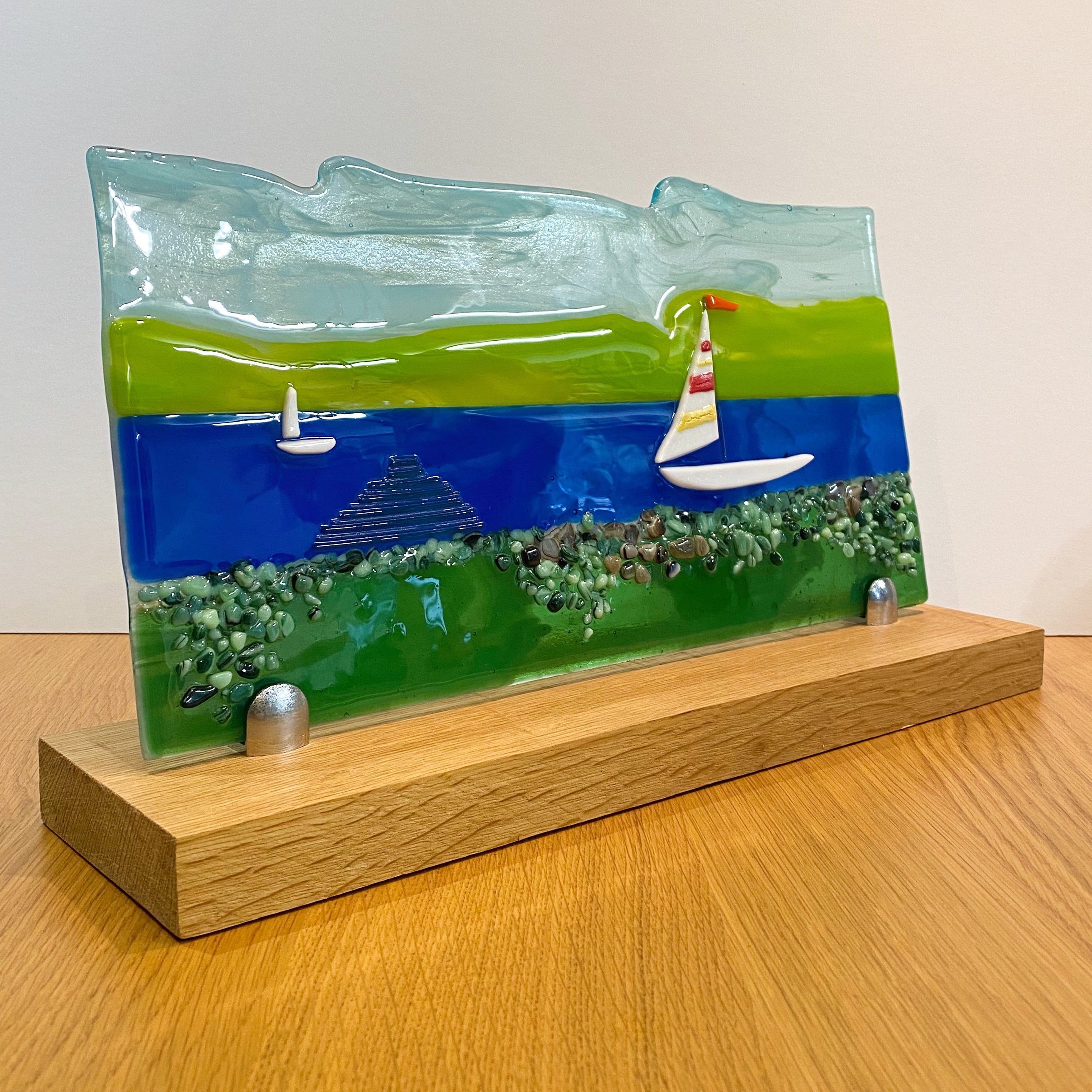 White boats on a lake