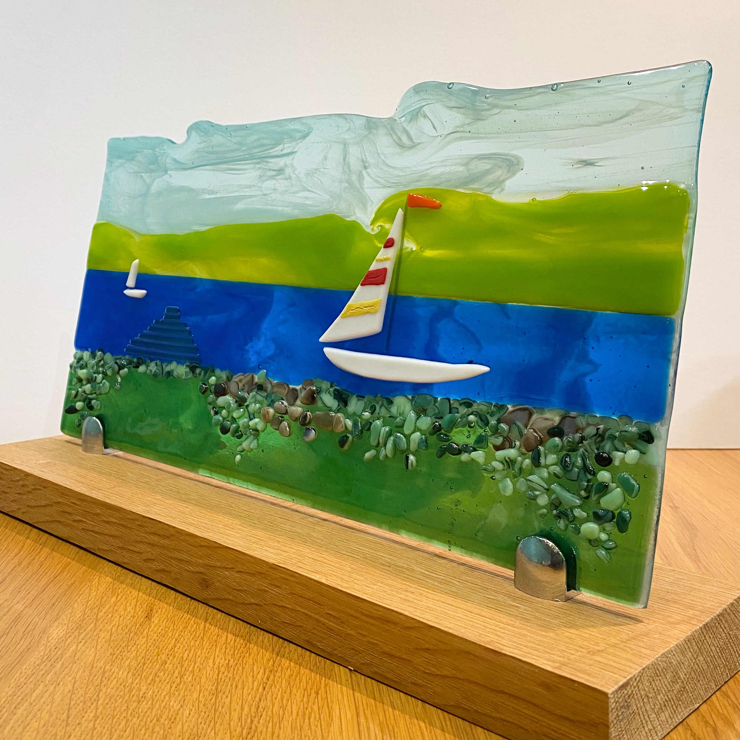 White boats on a lake