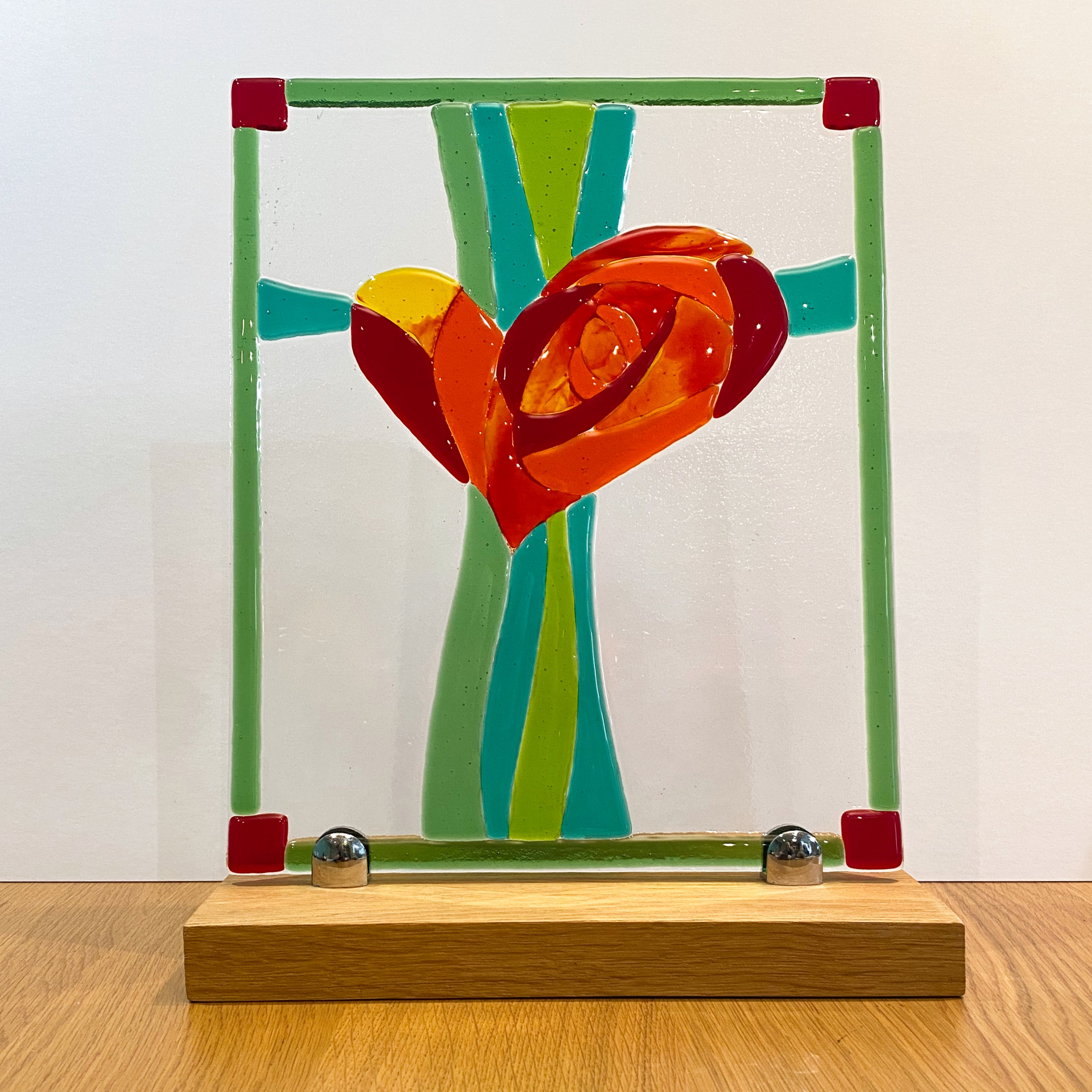 Fused Glass Macintosh Rose