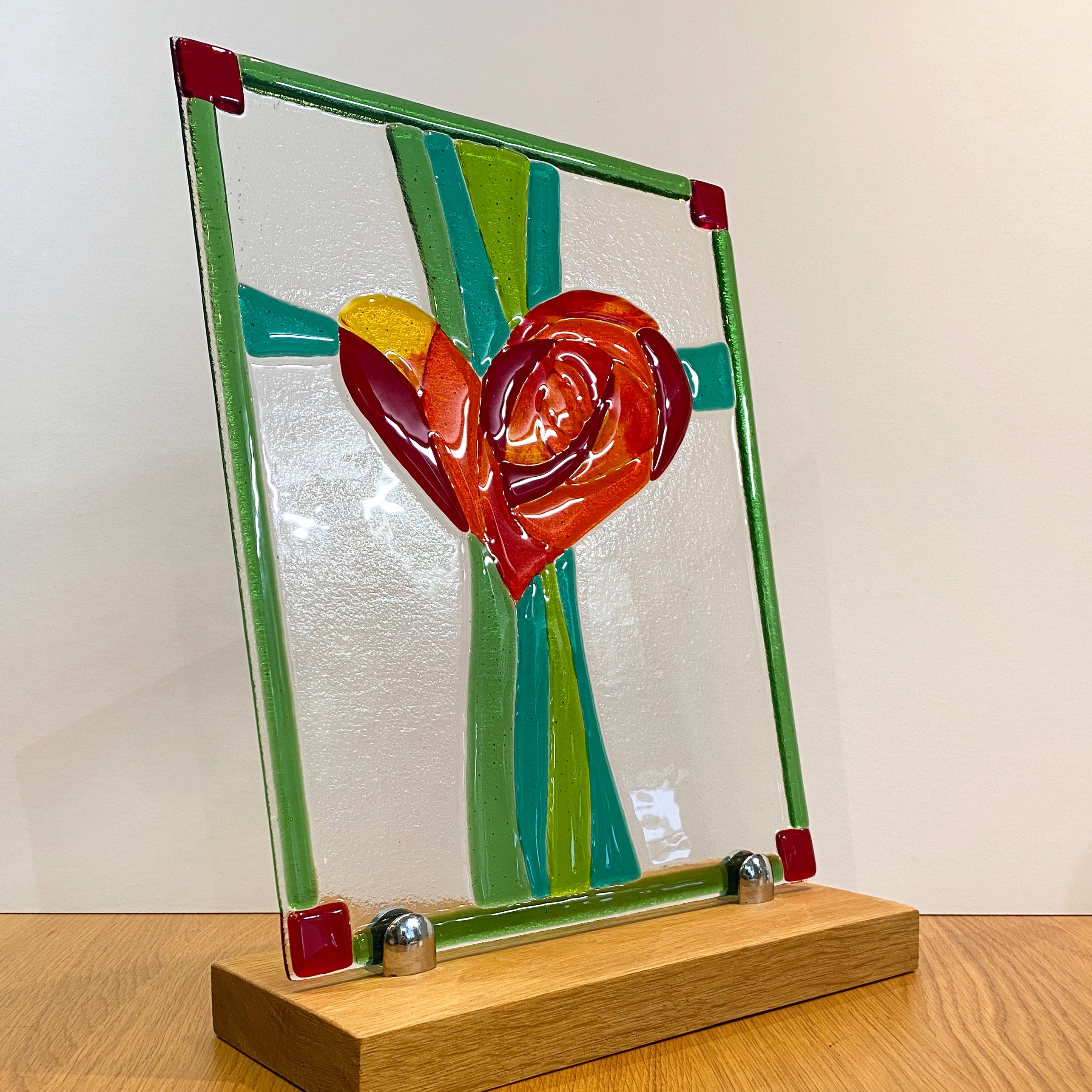 Fused Glass Macintosh Rose