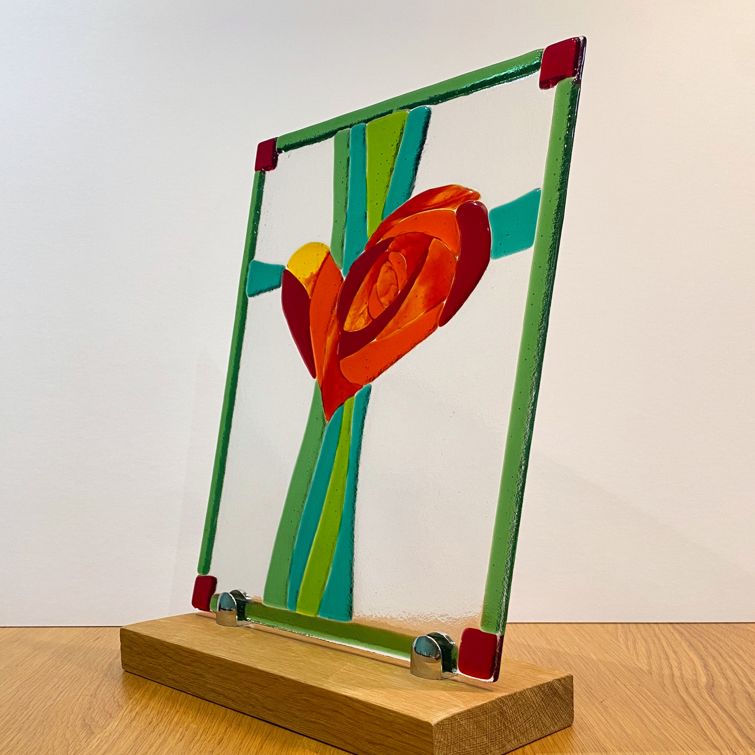 Fused Glass Macintosh Rose