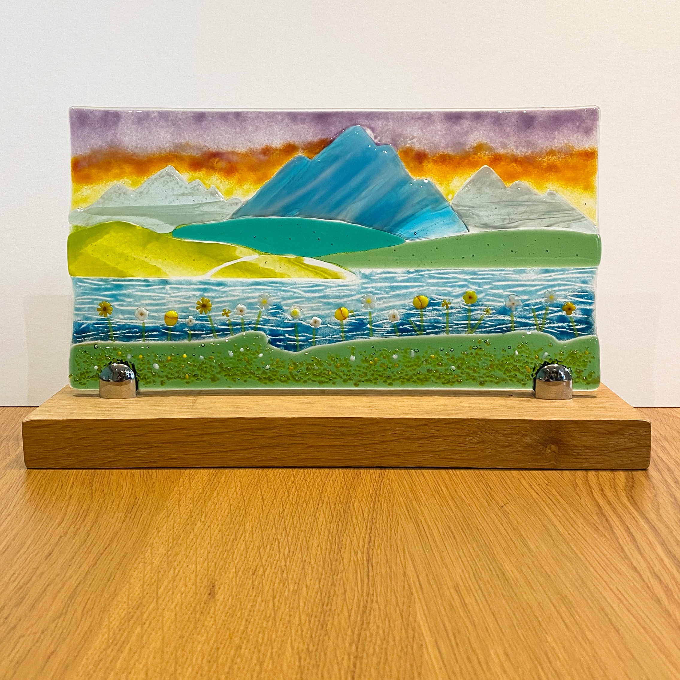 Montains, lake and meadow