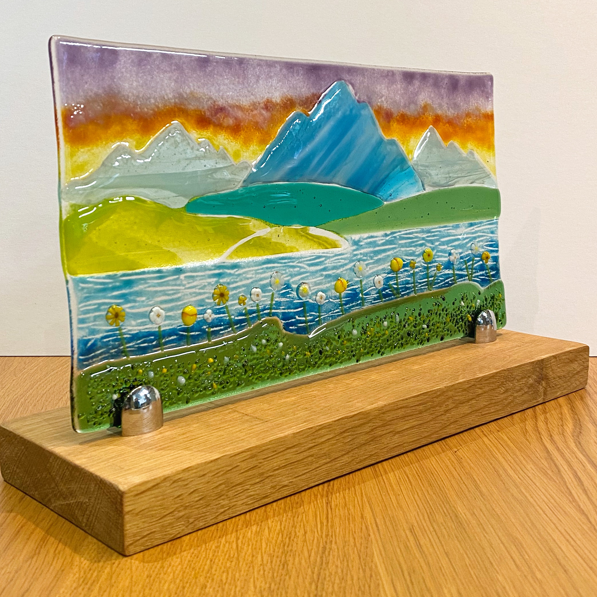 Montains, lake and meadow