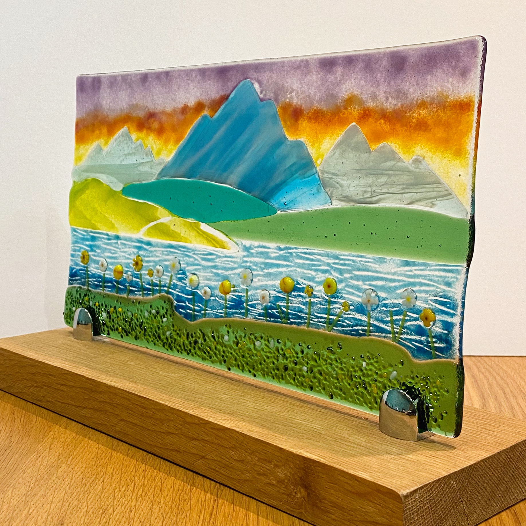 Montains, lake and meadow