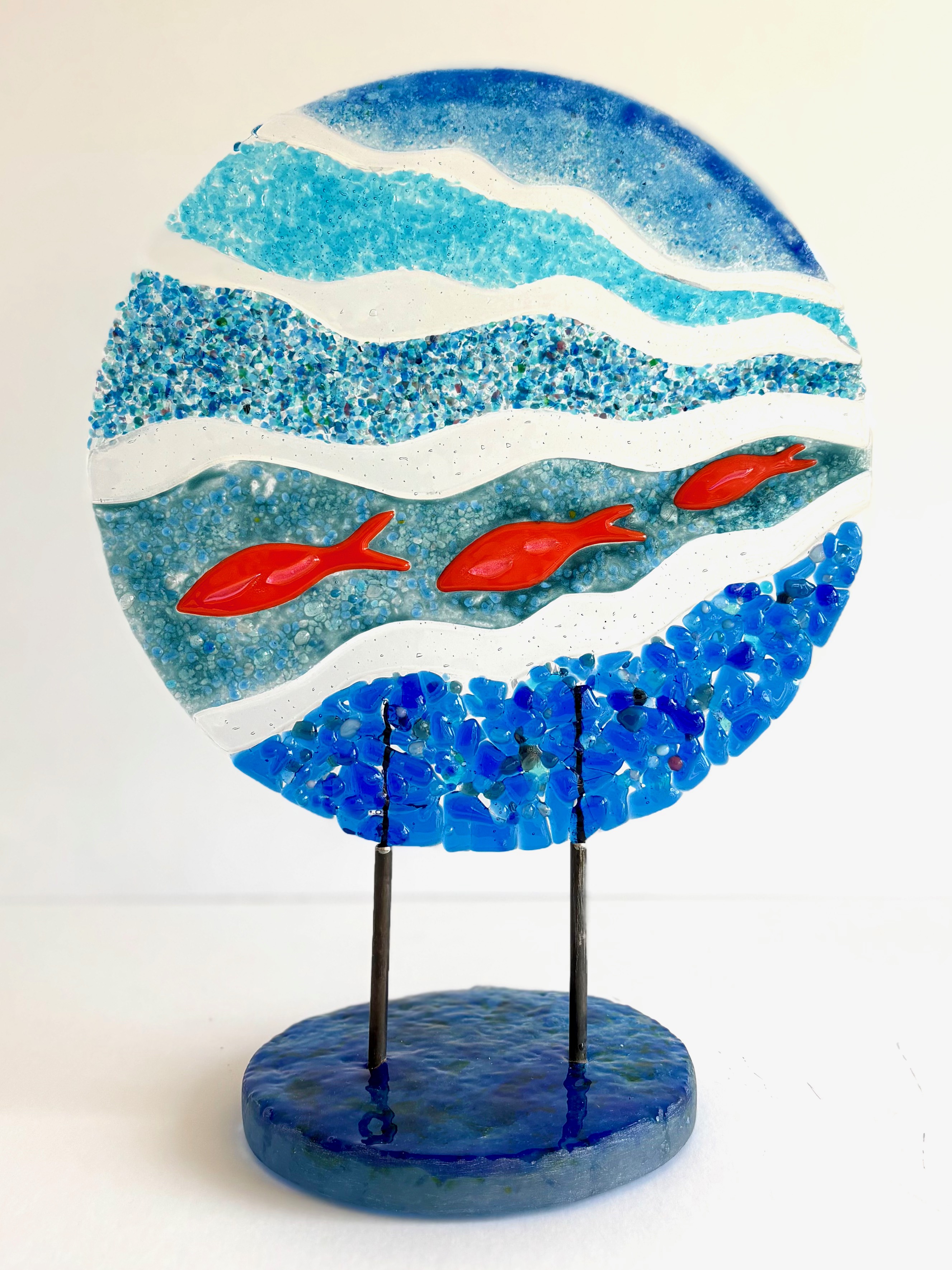 Glass Art Sea Scene Sculpture