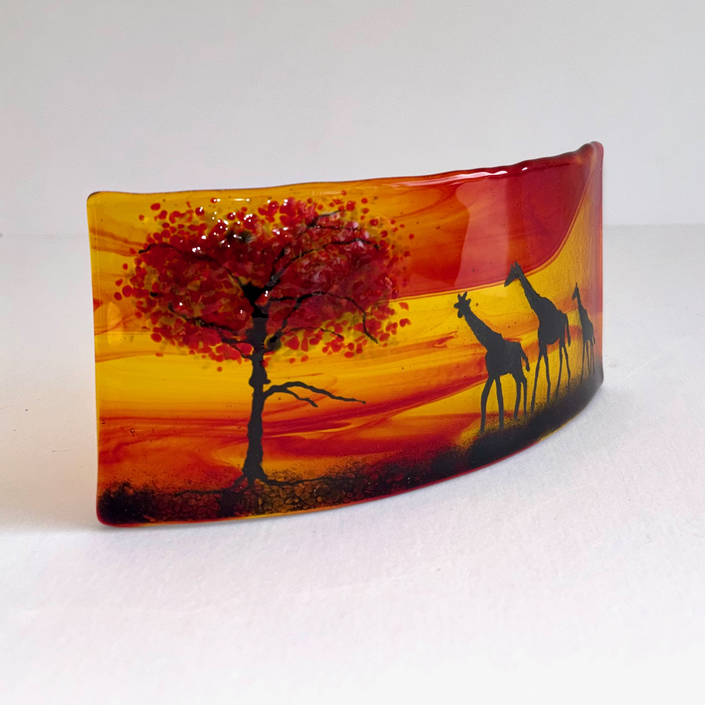 Glass Art Safari Scene