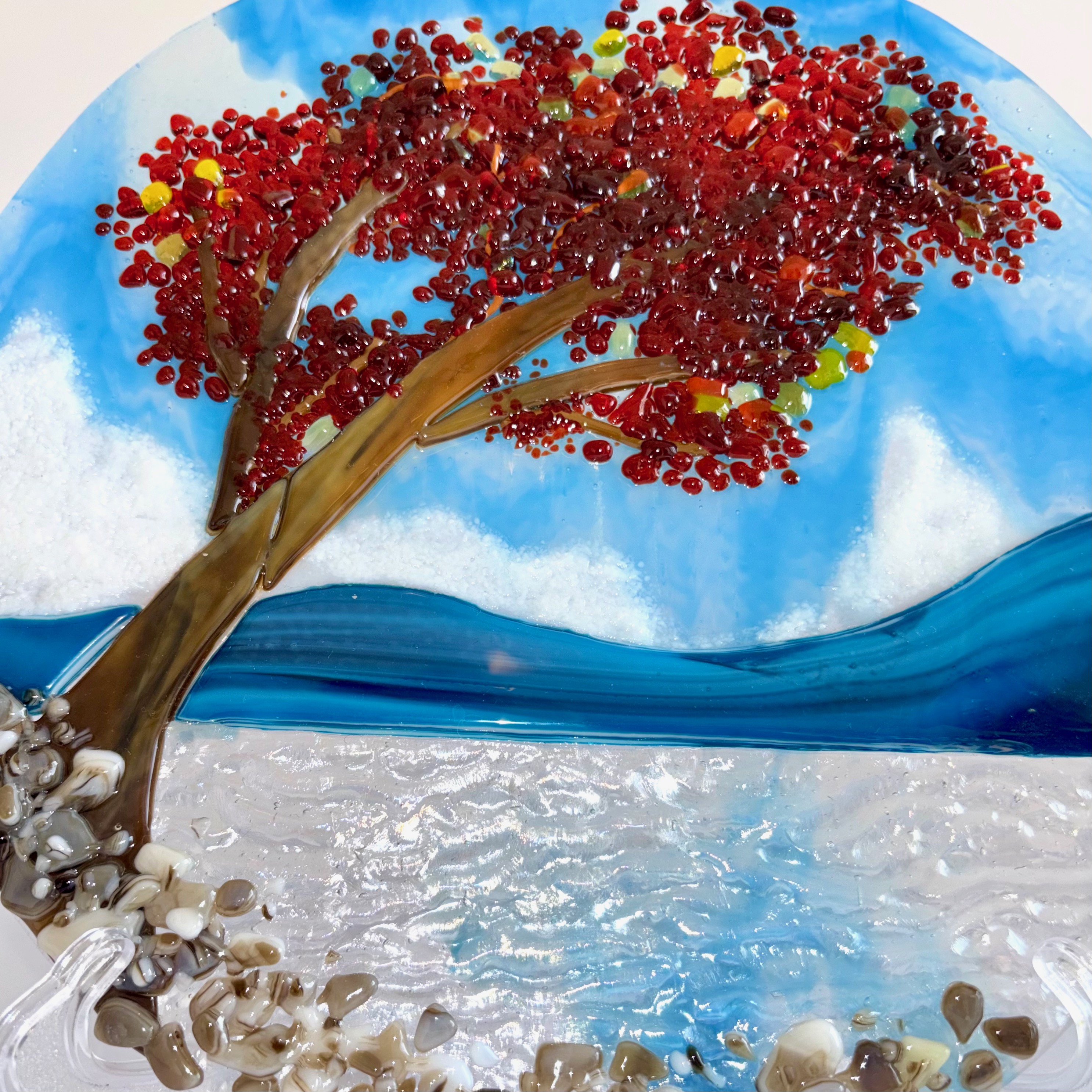 Glass Art - Red Tree