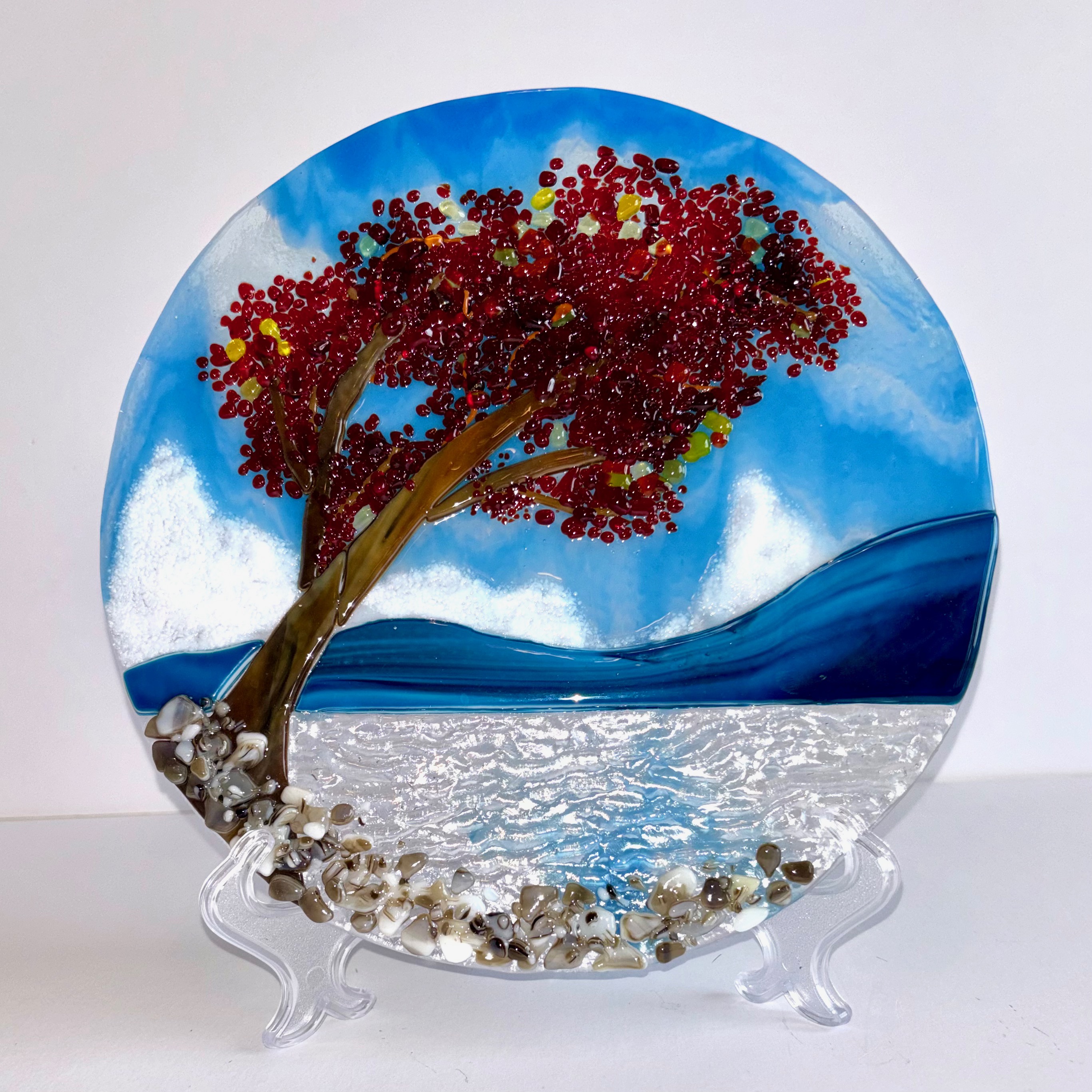 Glass Art - Red Tree
