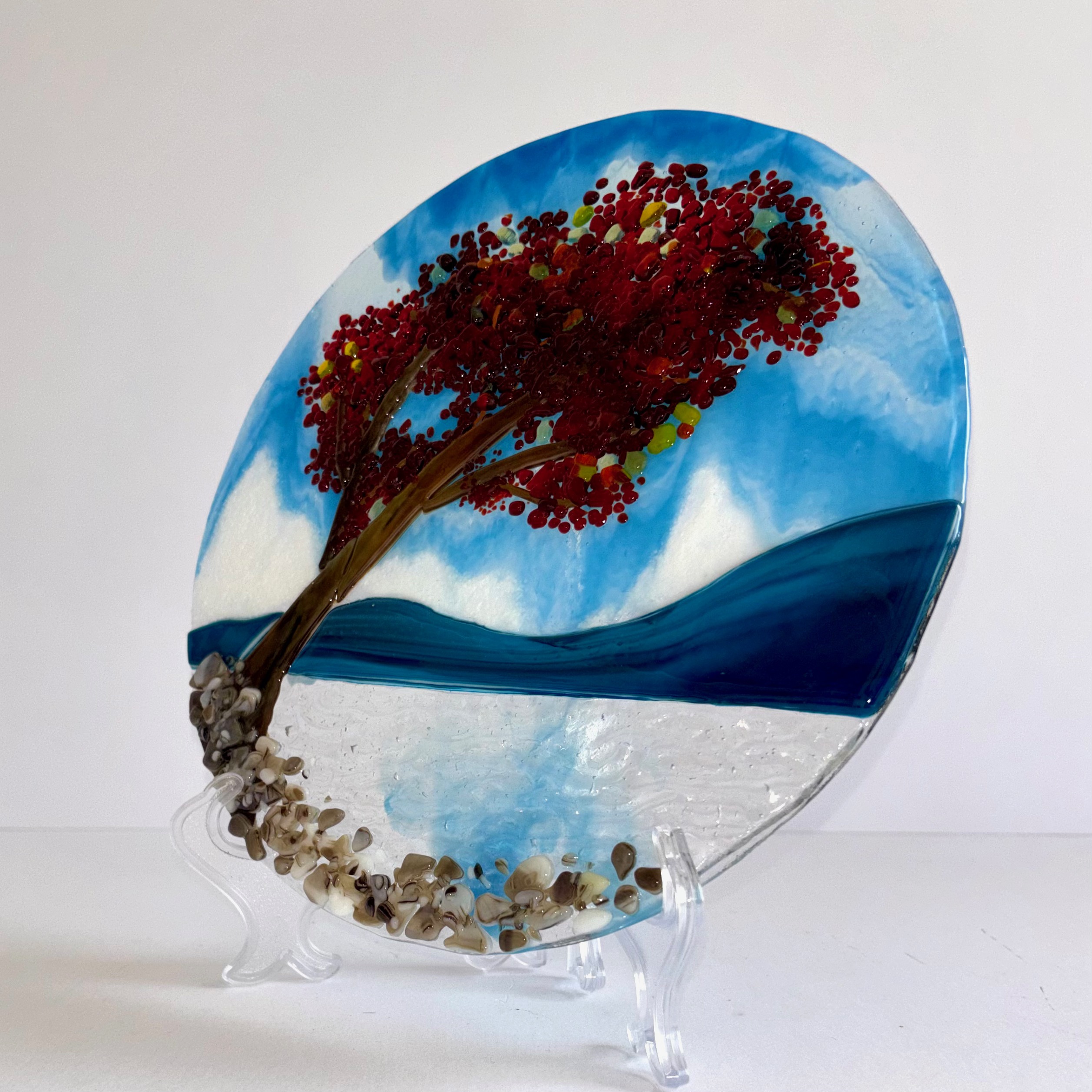 Glass Art - Red Tree