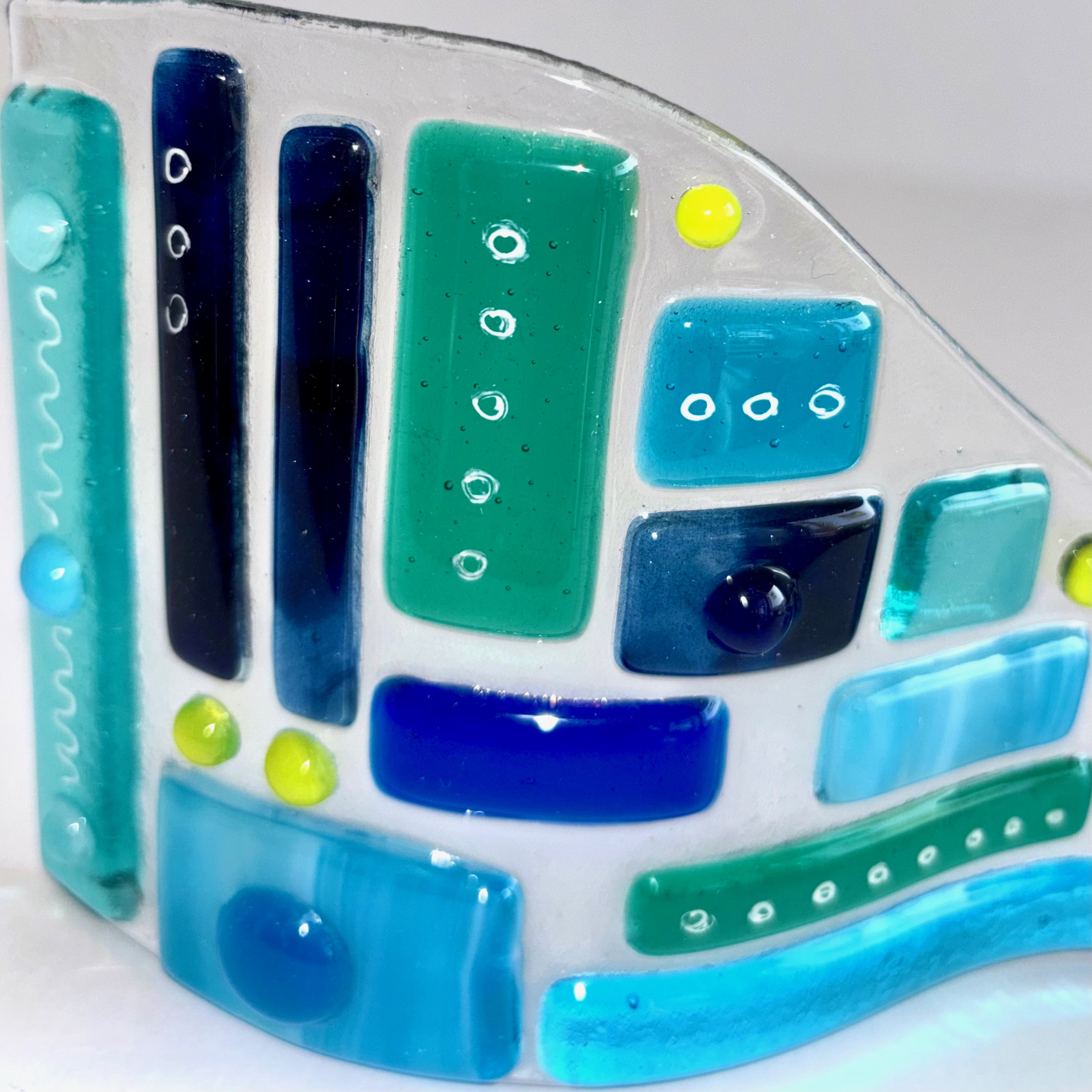 Modern Fused Glass Ornament