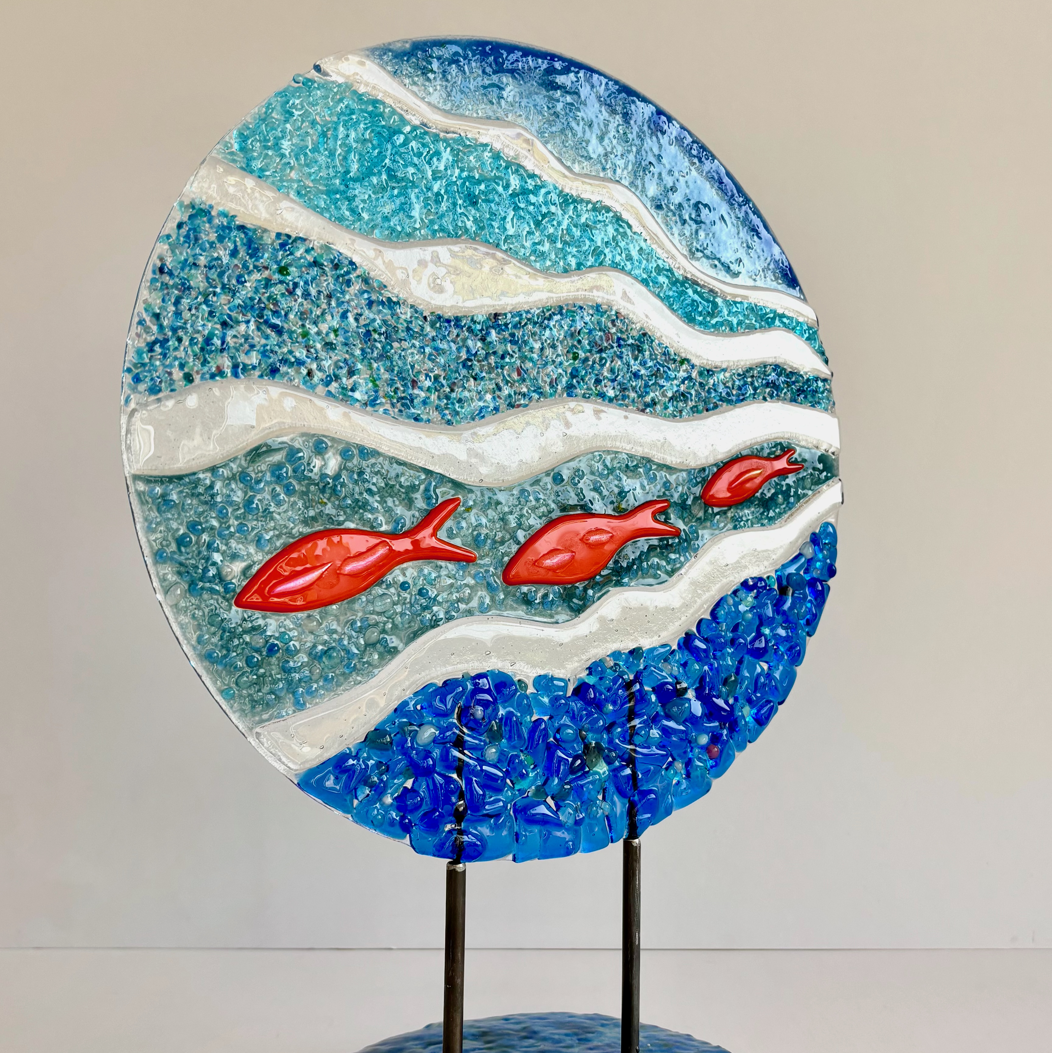 Glass Art Sea Scene Sculpture
