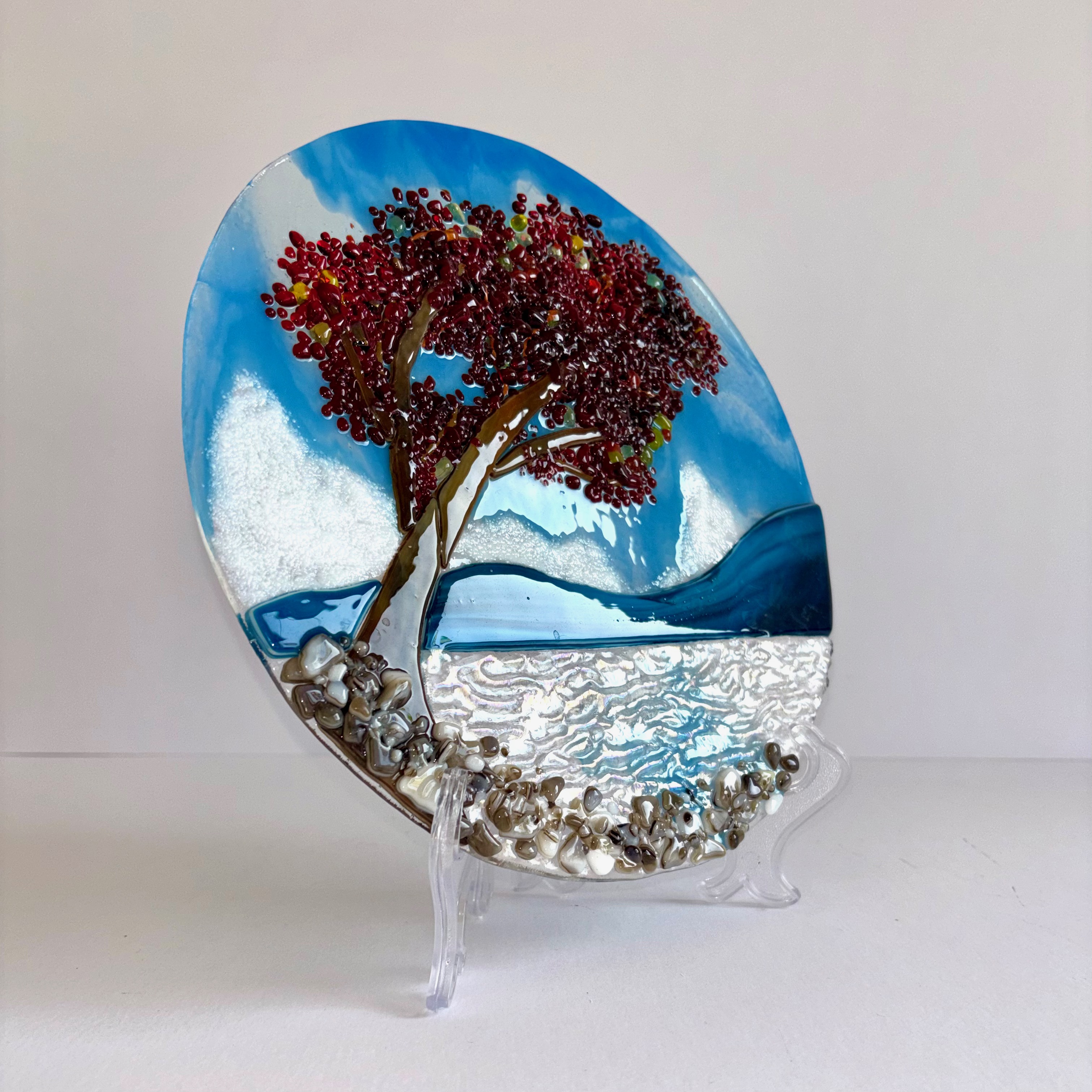 Glass Art - Red Tree