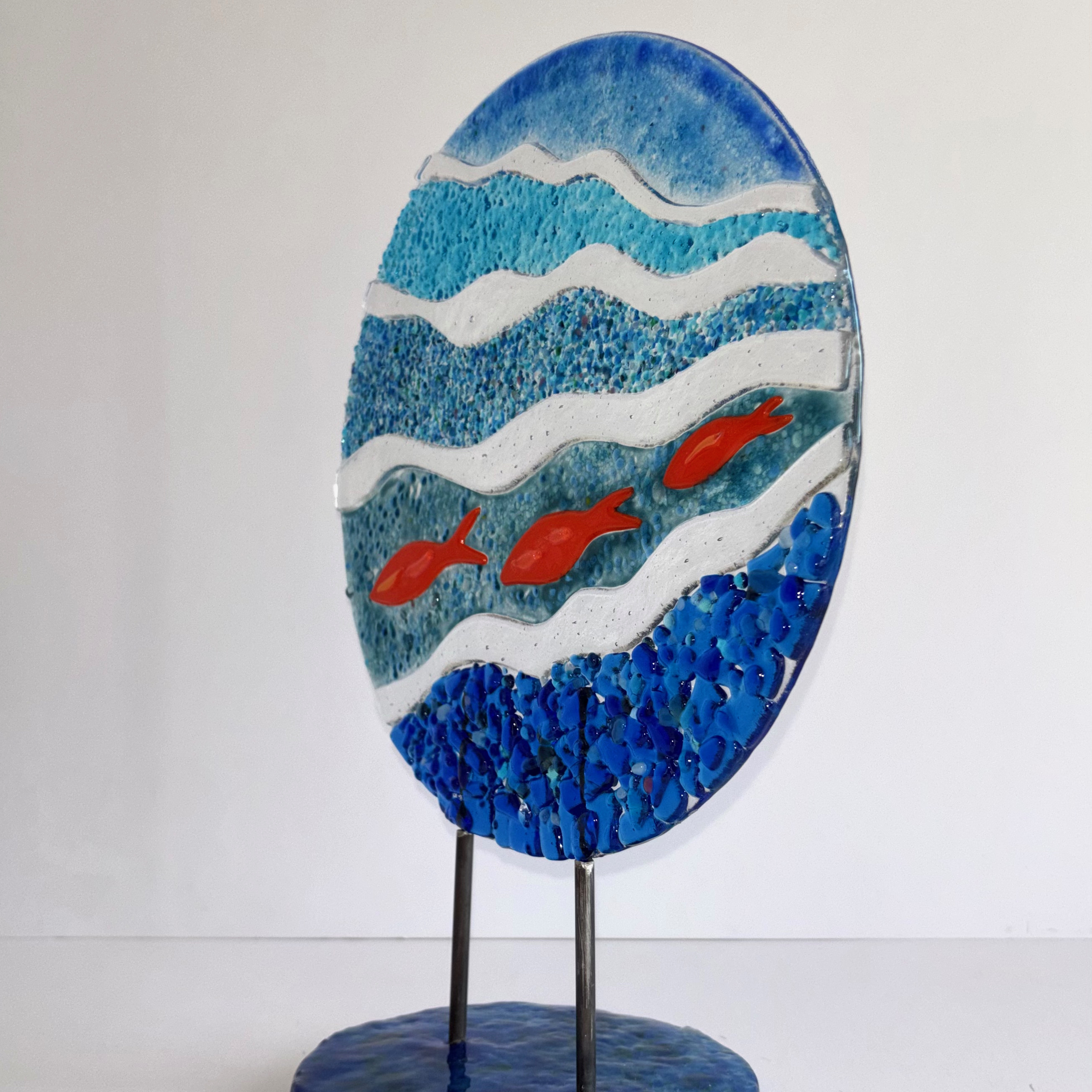 Glass Art Sea Scene Sculpture