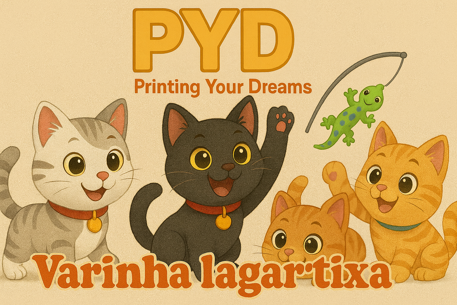 Brinquedo Gatos - Varinha lagartixa