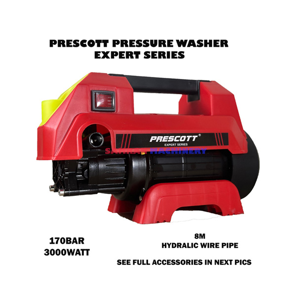 PRESCOTT PRESSURE WASHER , 170 BAR, 3000 WATT, SELF SUCTION MOTOR, CAR WASHER, AUTO STOP, EXPERT SERIES