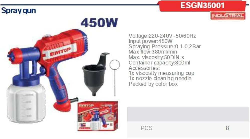 Emtop Electric Paint Spray Gun  Machine (450watt)