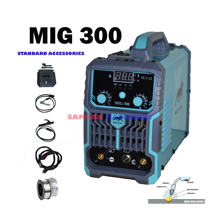 WEST PLUS MIG WELDING MACHINE INVERTER, MIG 300, ARC/MIG BOTH