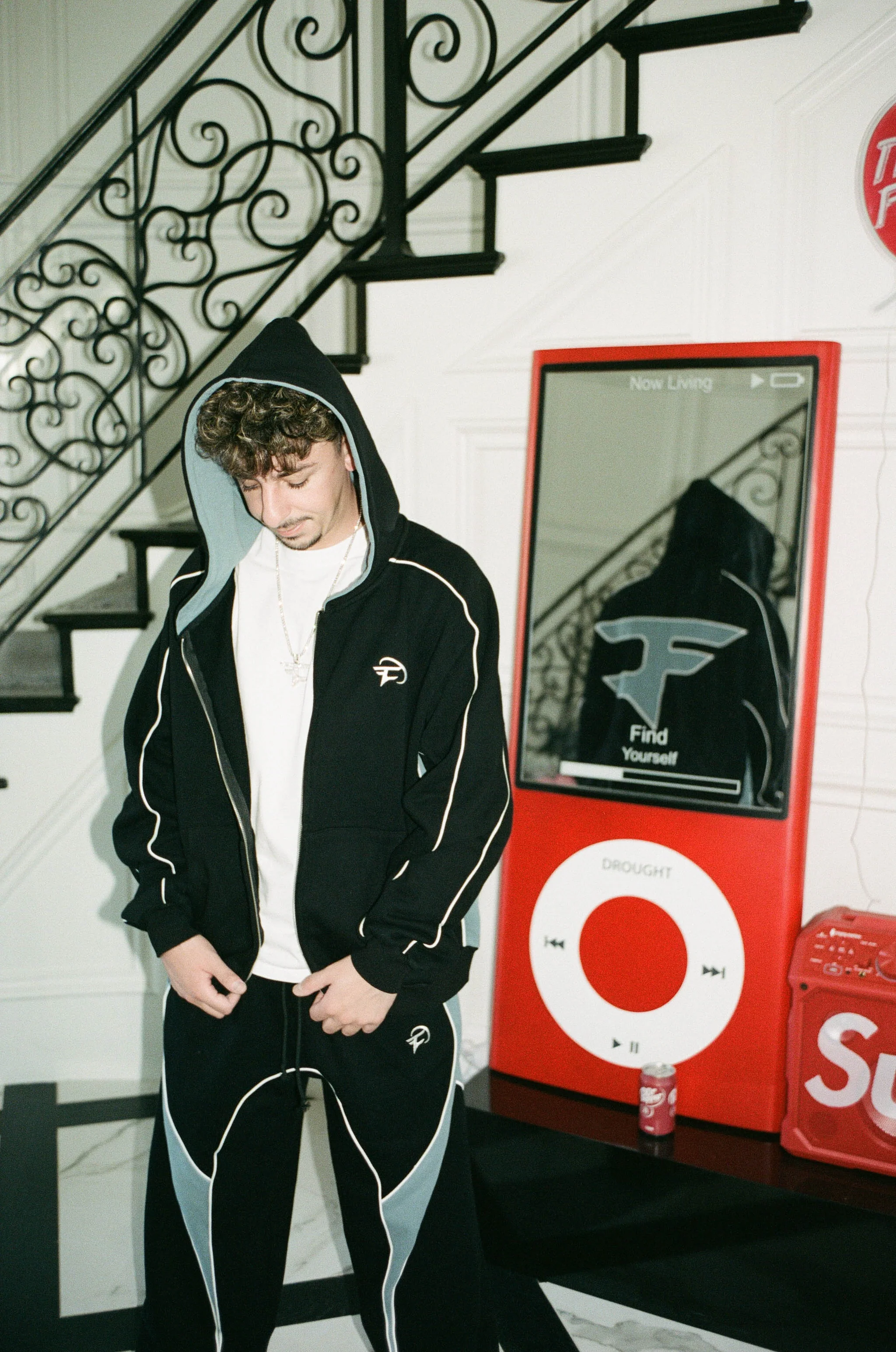 FaZe Black Paneled Zip Up