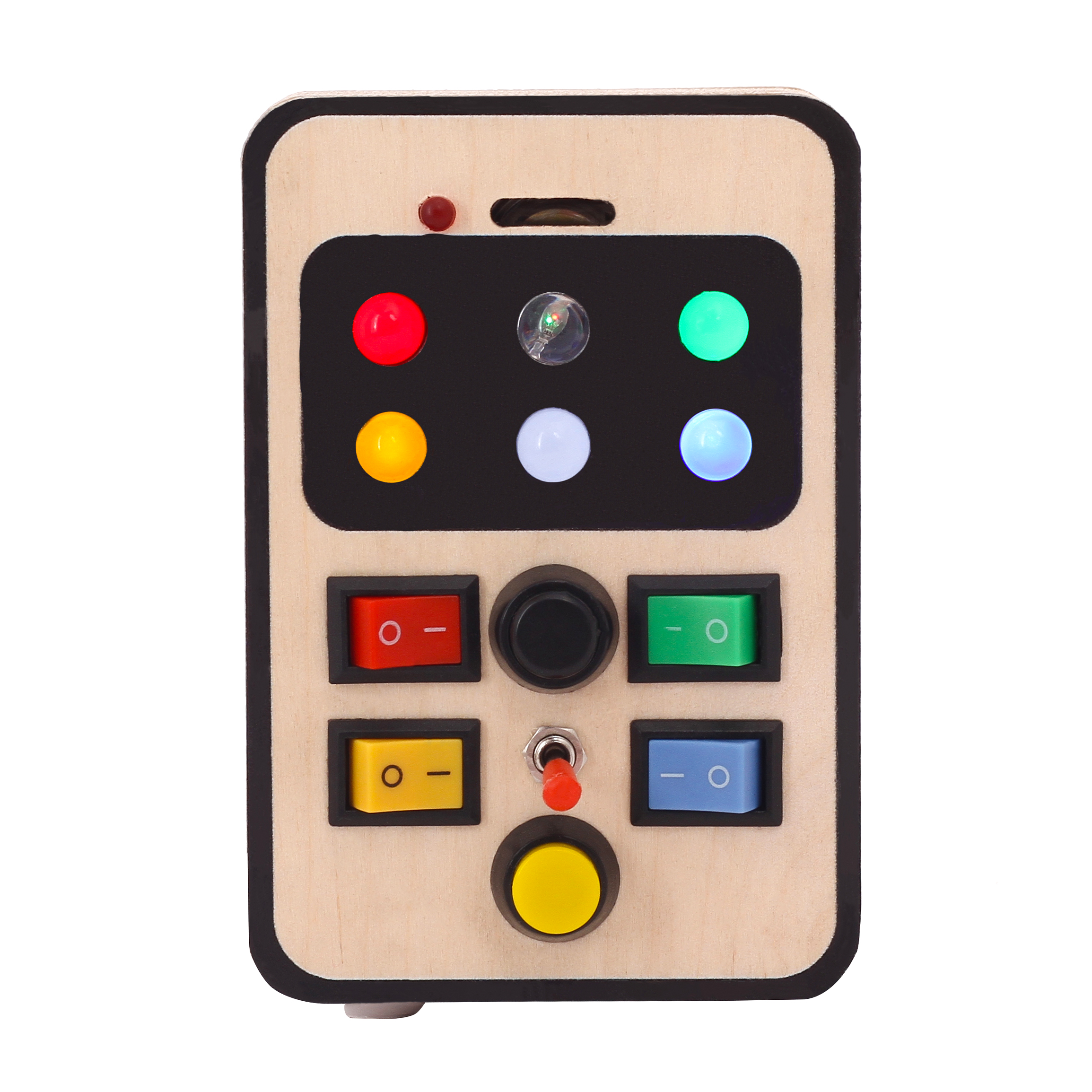 Bakiau STEM Phone Electric Busy Board Toy for Toddlers 6M+ 7 Switches, 6 LEDs & Type-C Charging | Montessori-Inspired Sensory Phone STEM Learning Activity Toy for Fine Motor Skills & Early Development