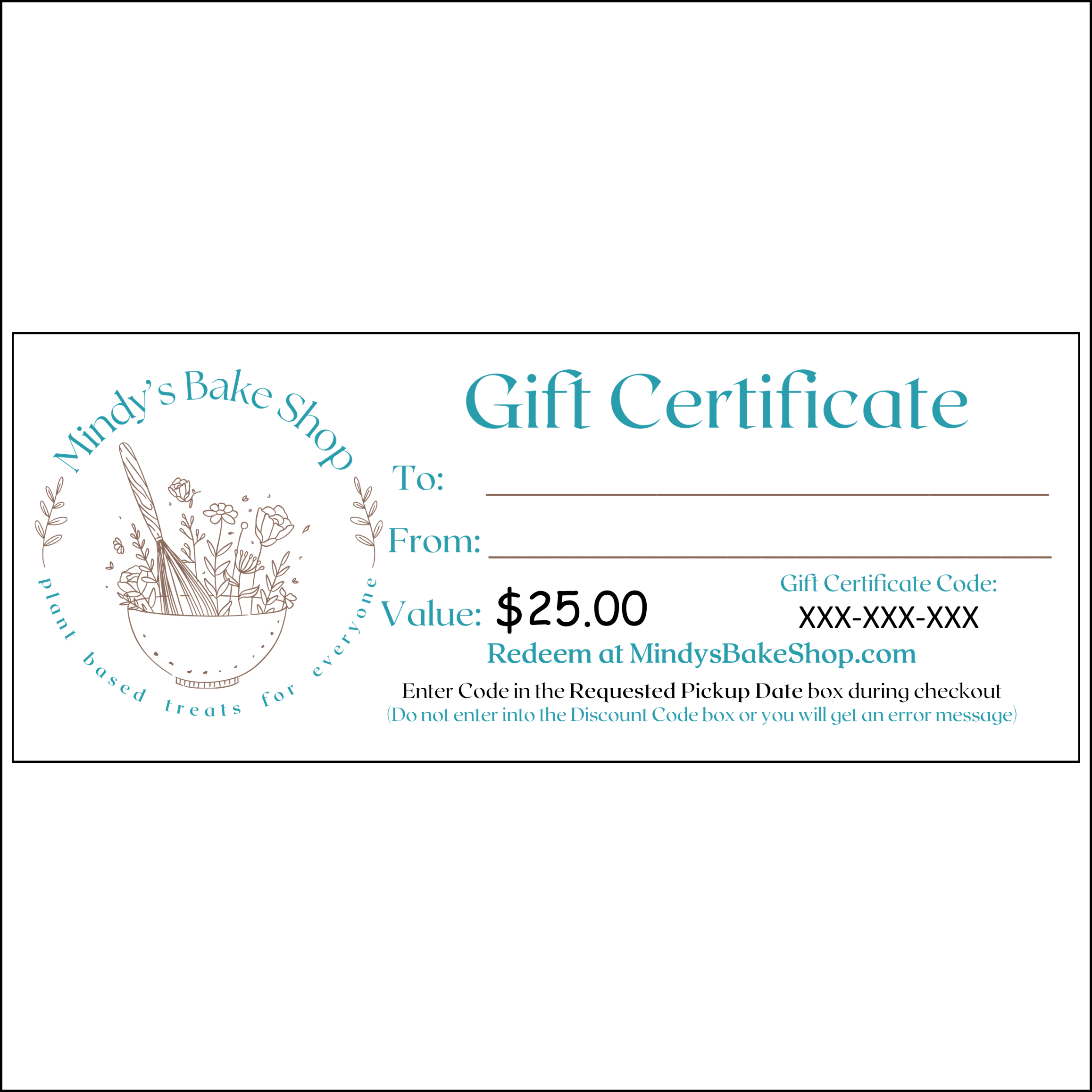 $25.00 Gift Certificate