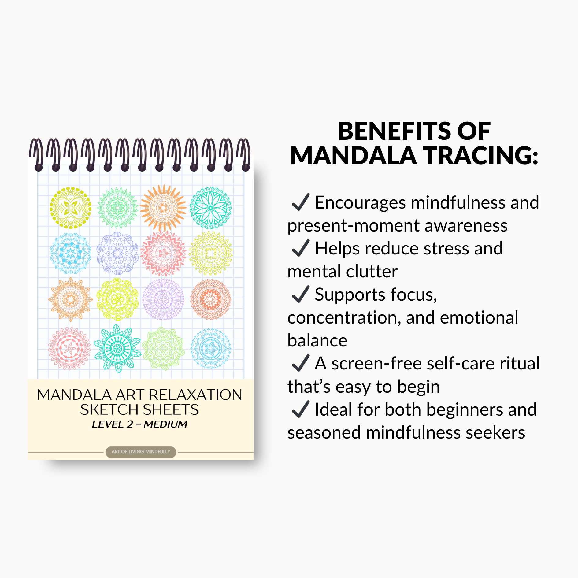 Mandala Art Relaxation Sketch Sheets