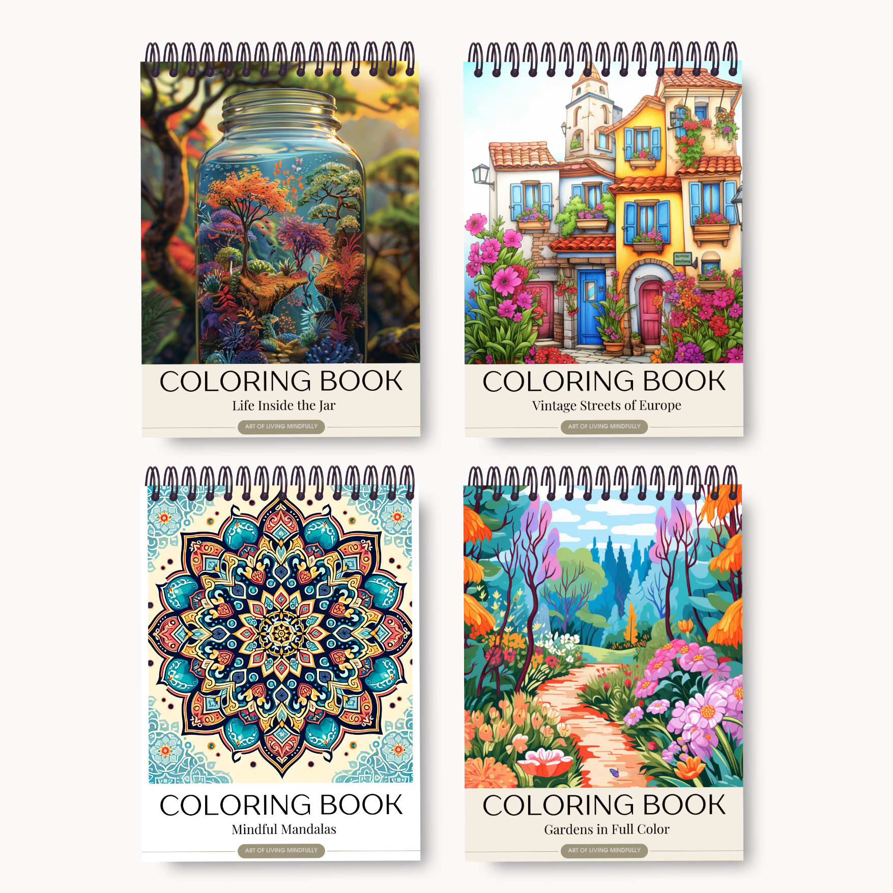  Adult Coloring Book for Calming Activity, Stress Relief, Creativity, Art Book, Mindfulness Tool