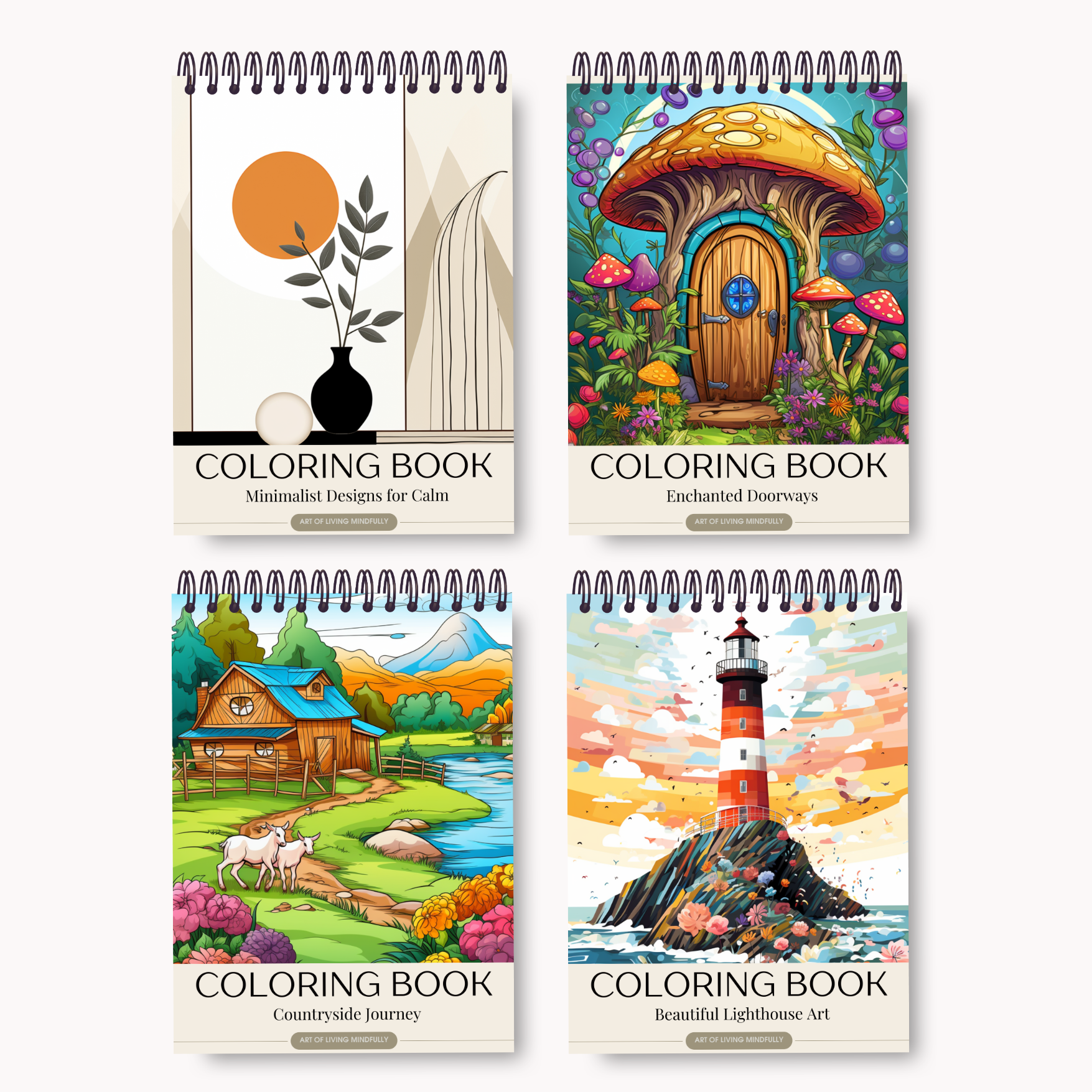  Adult Coloring Book for Calming Activity, Stress Relief, Creativity, Art Book, Mindfulness Tool