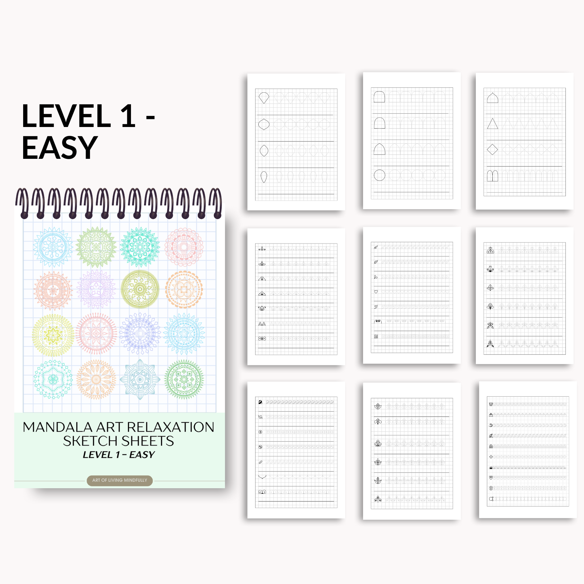 Mandala Art Relaxation Sketch Sheets