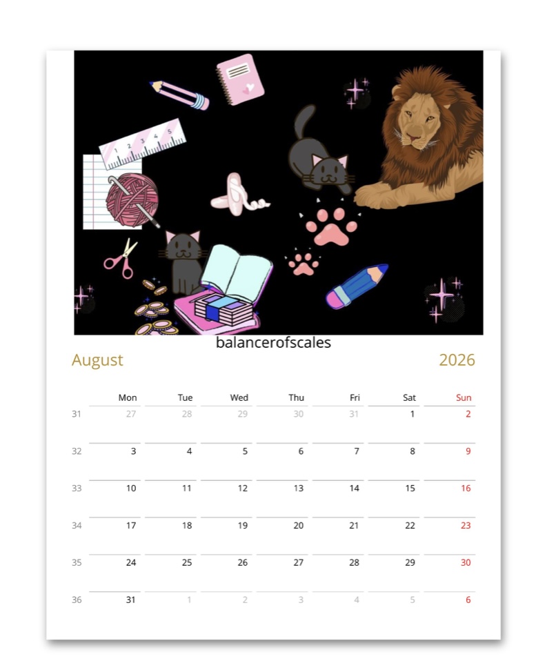 Balancer of Scales Wall Calendar 2026