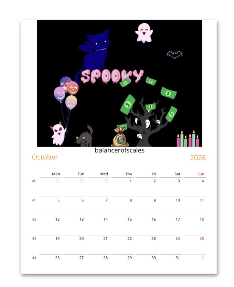 Balancer of Scales Wall Calendar 2026