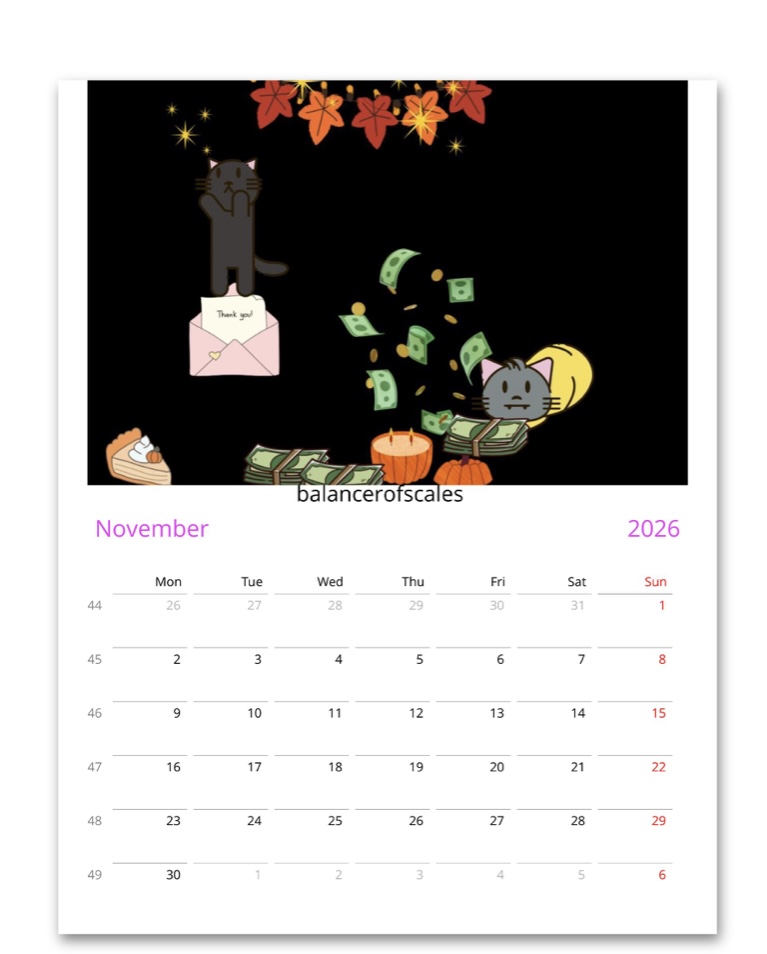 Balancer of Scales Wall Calendar 2026