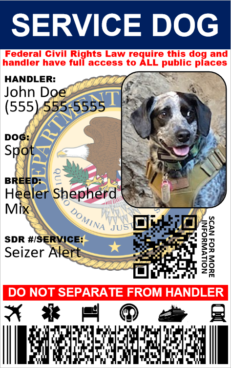 Service Dog ID Card Dual-Sided