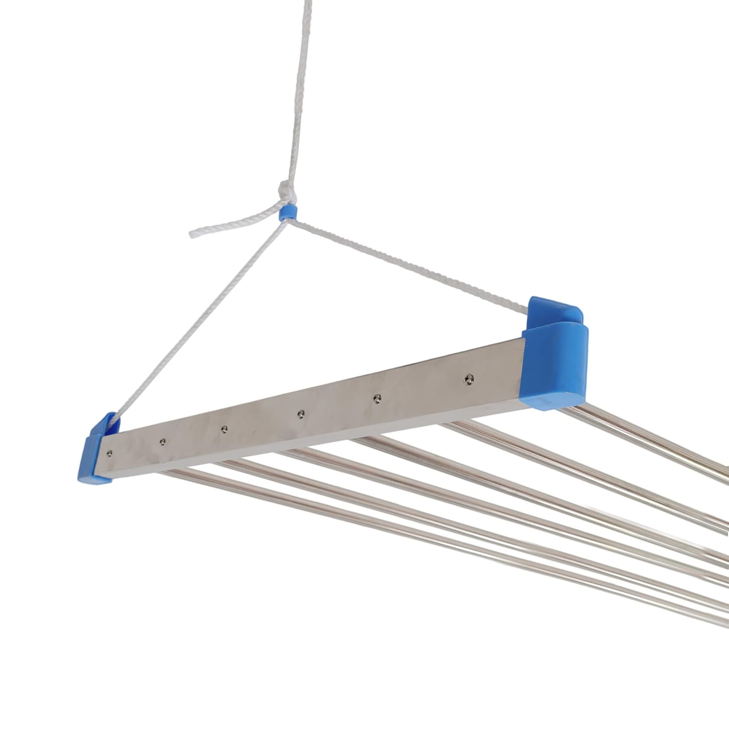 SOLUTION SAHAB Ceiling Mounted Full Frame Rust Proof 6 Pipe X 6 Feet with UV Protected Nylon Rope Stainless Steel Ceiling Cloth Dryer/Hanger/Cloth Drying Stand for Balcony/Clothes Stand for Drying 