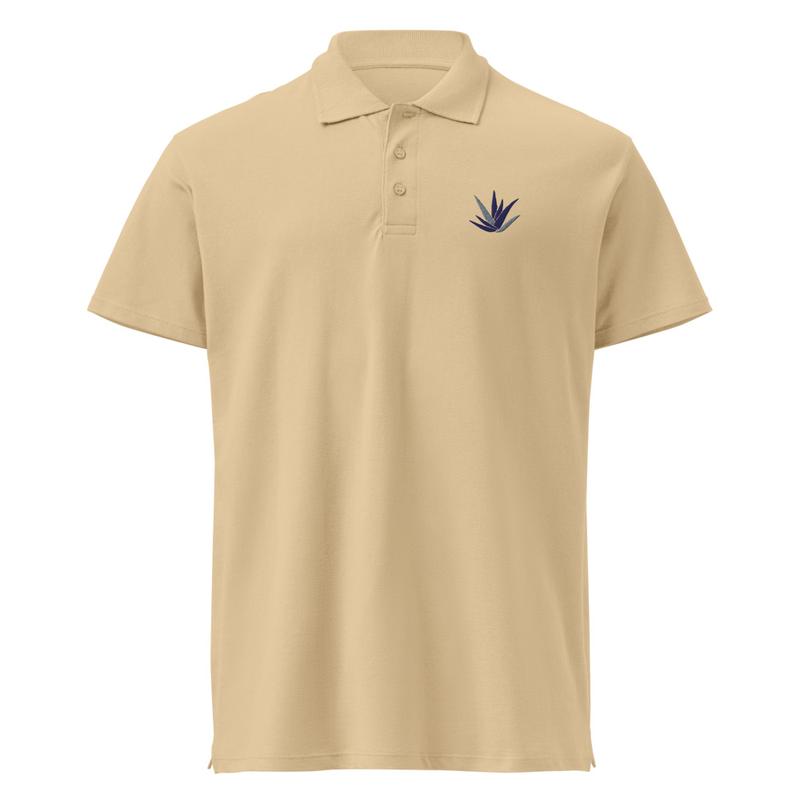 Polo beige con logo bordado