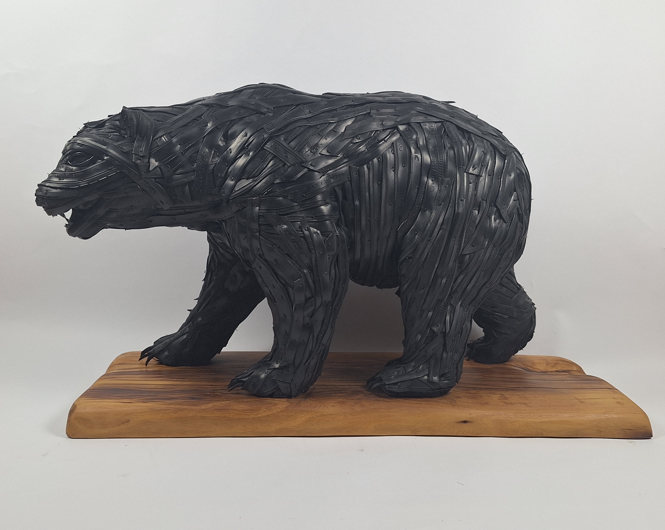 Bear, Handmade Sculpture out of Recycled Tires