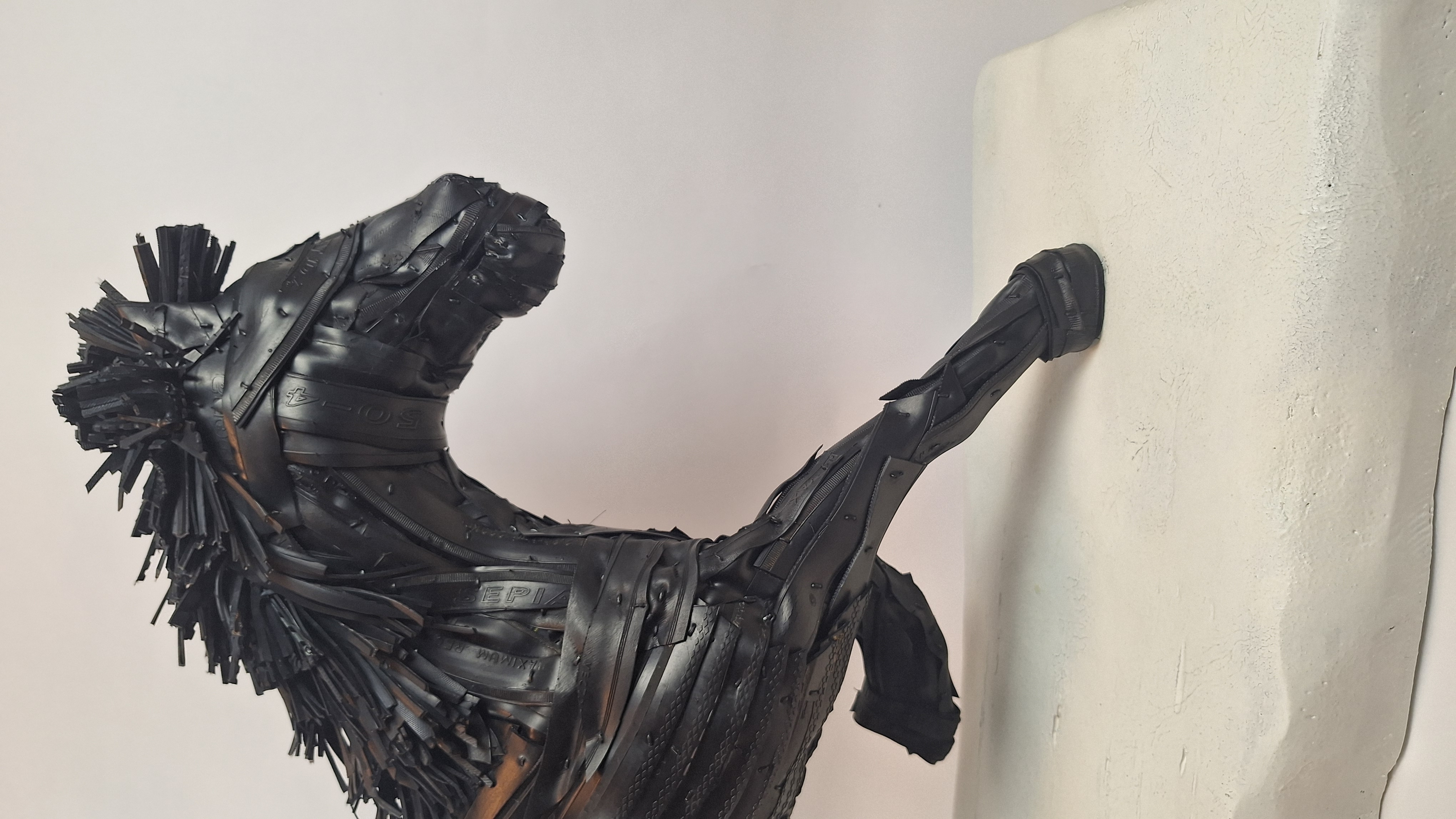 Horse, Handmade Sculpture out of Recycled Tires