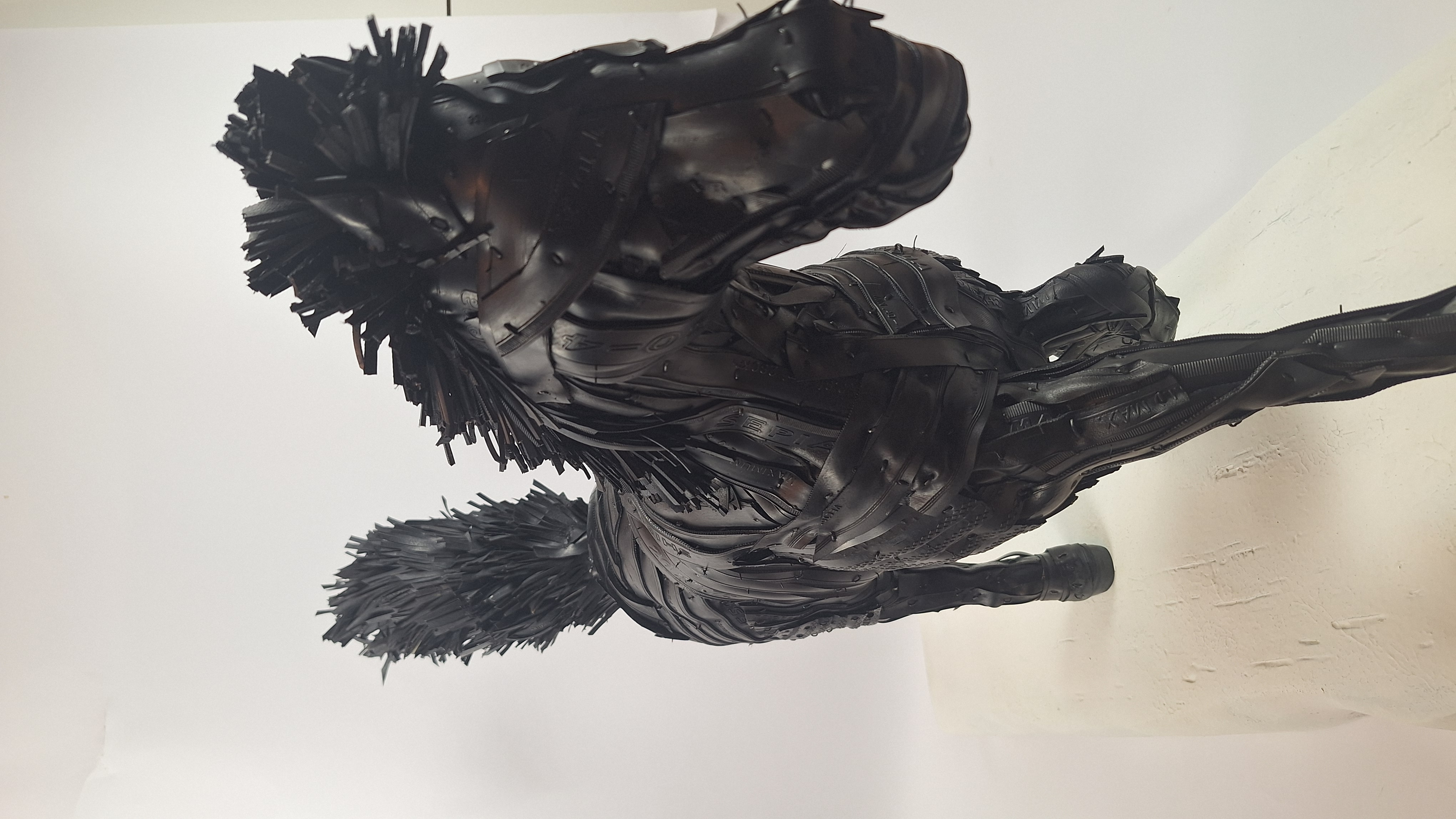 Horse, Handmade Sculpture out of Recycled Tires