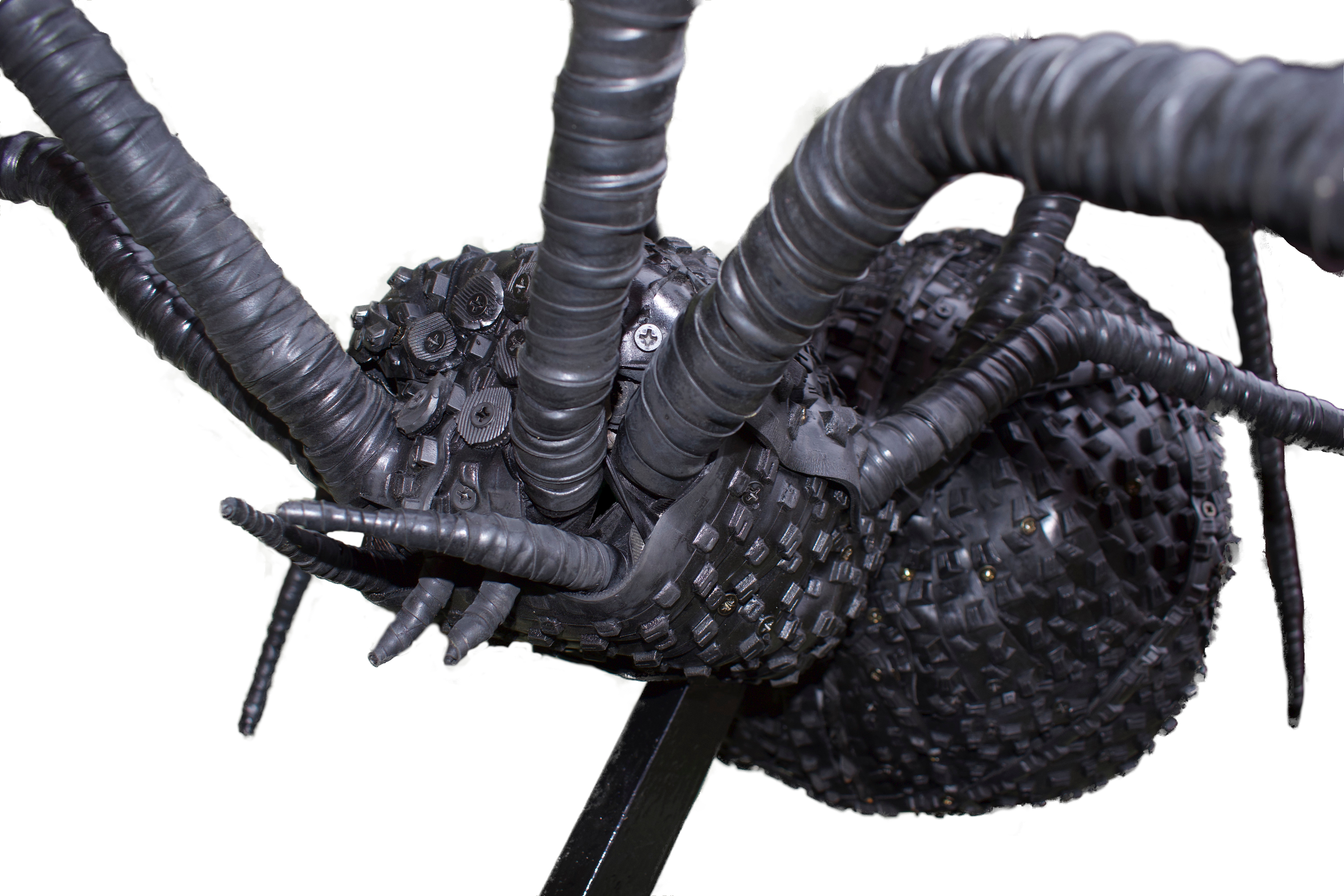Spider, Handmade Sculpture out of Recycled Tires