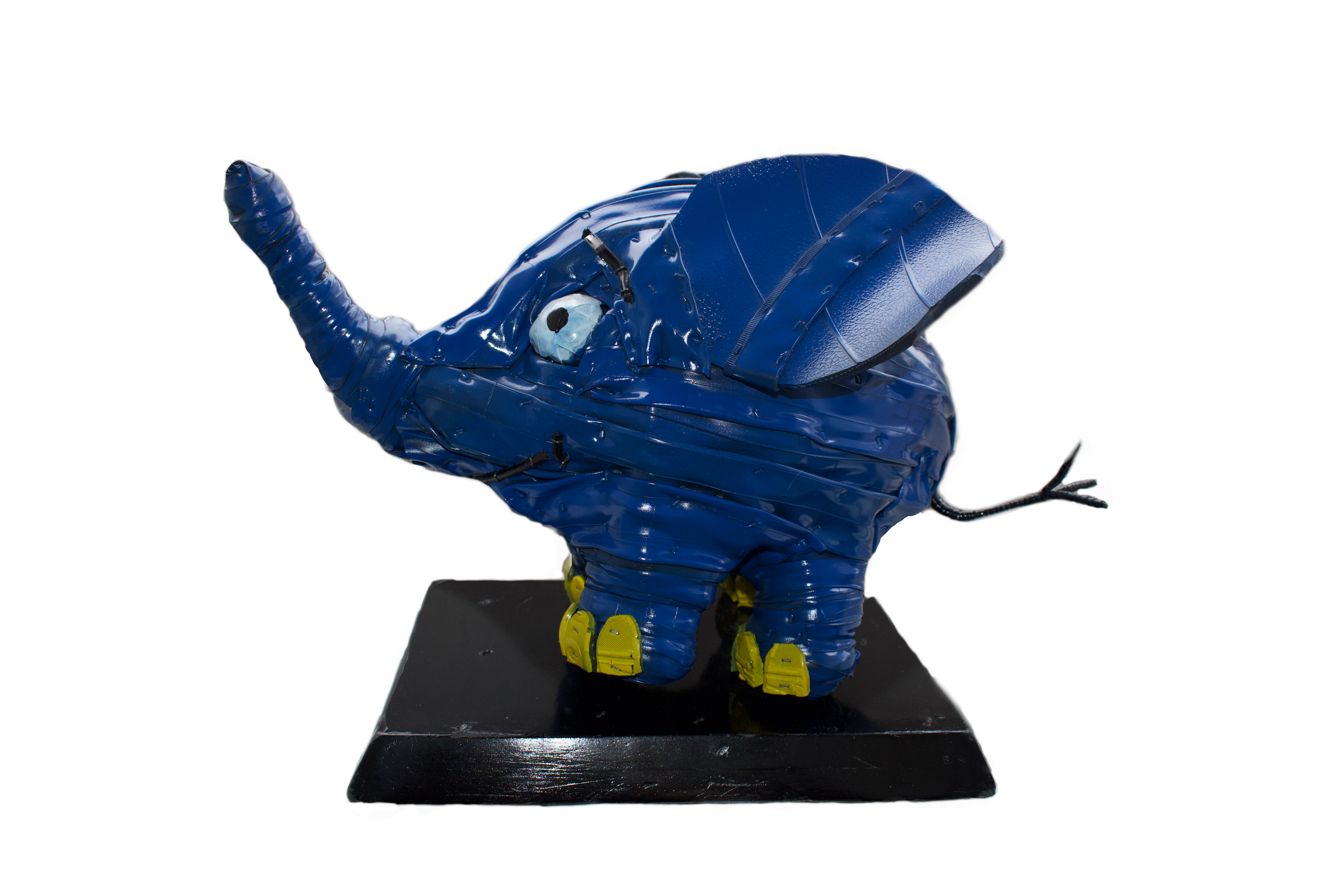 Elefant, Handmade Sculpture out of Recycled Bicycle Tubes