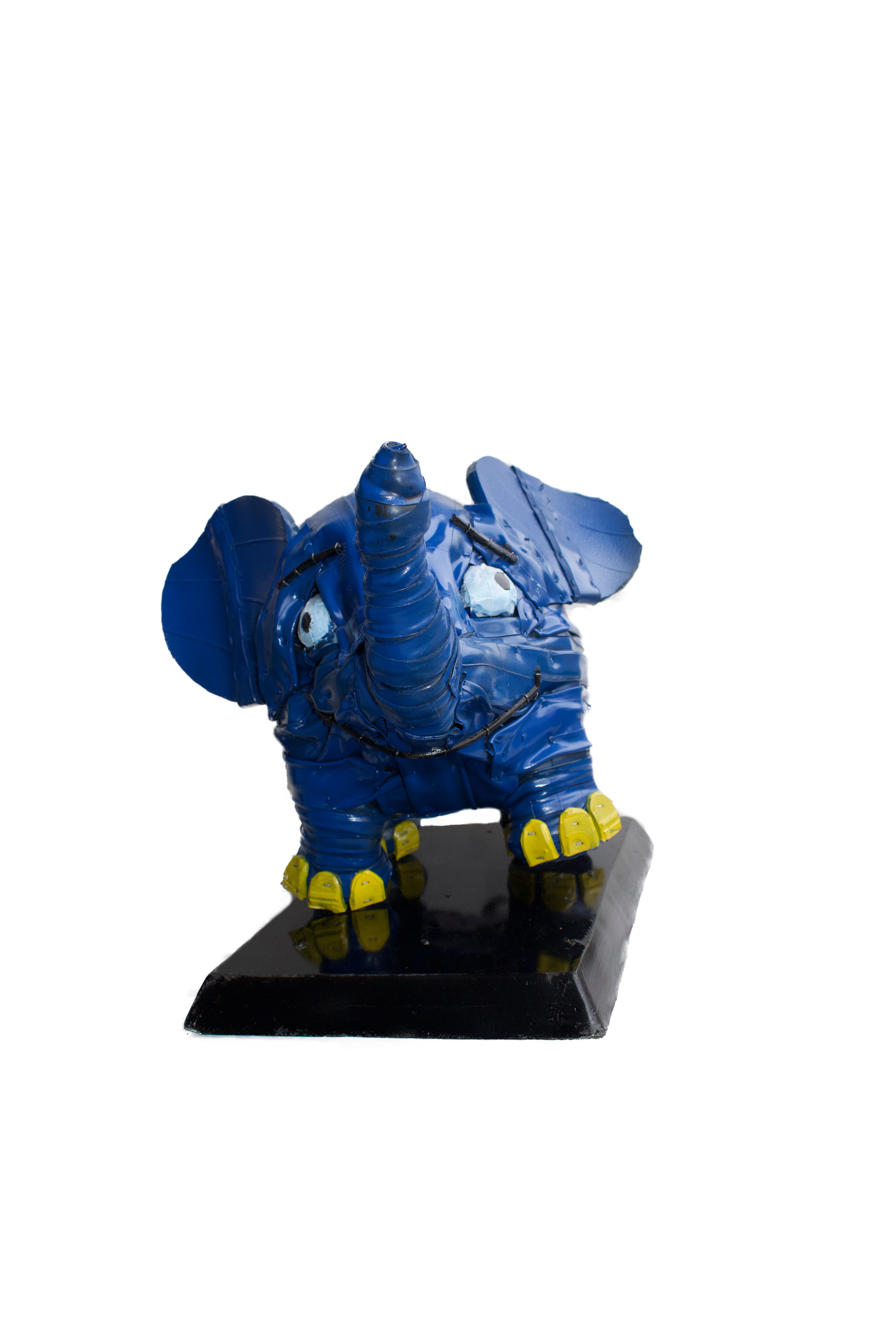 Elefant, Handmade Sculpture out of Recycled Bicycle Tubes