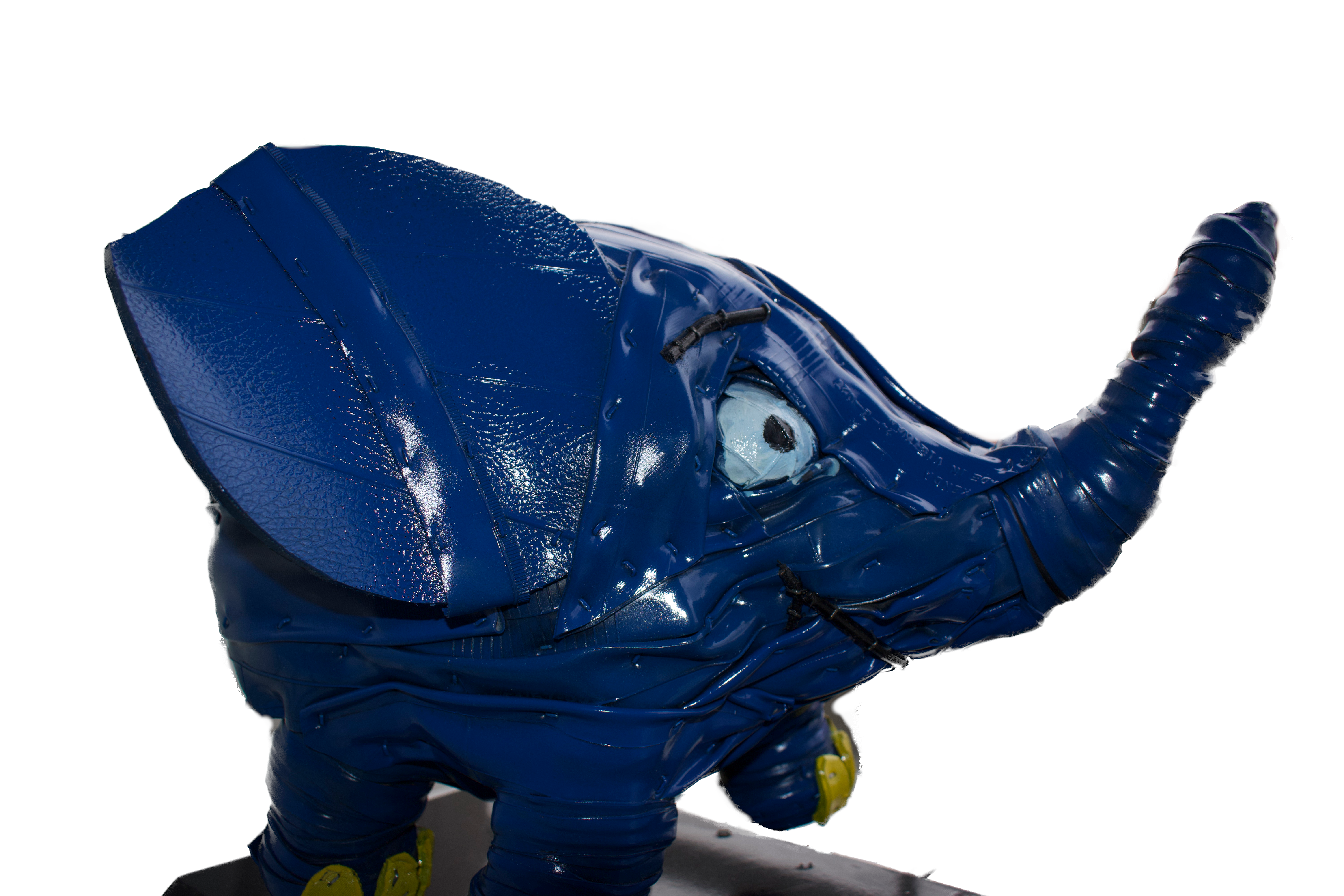 Elefant, Handmade Sculpture out of Recycled Bicycle Tubes